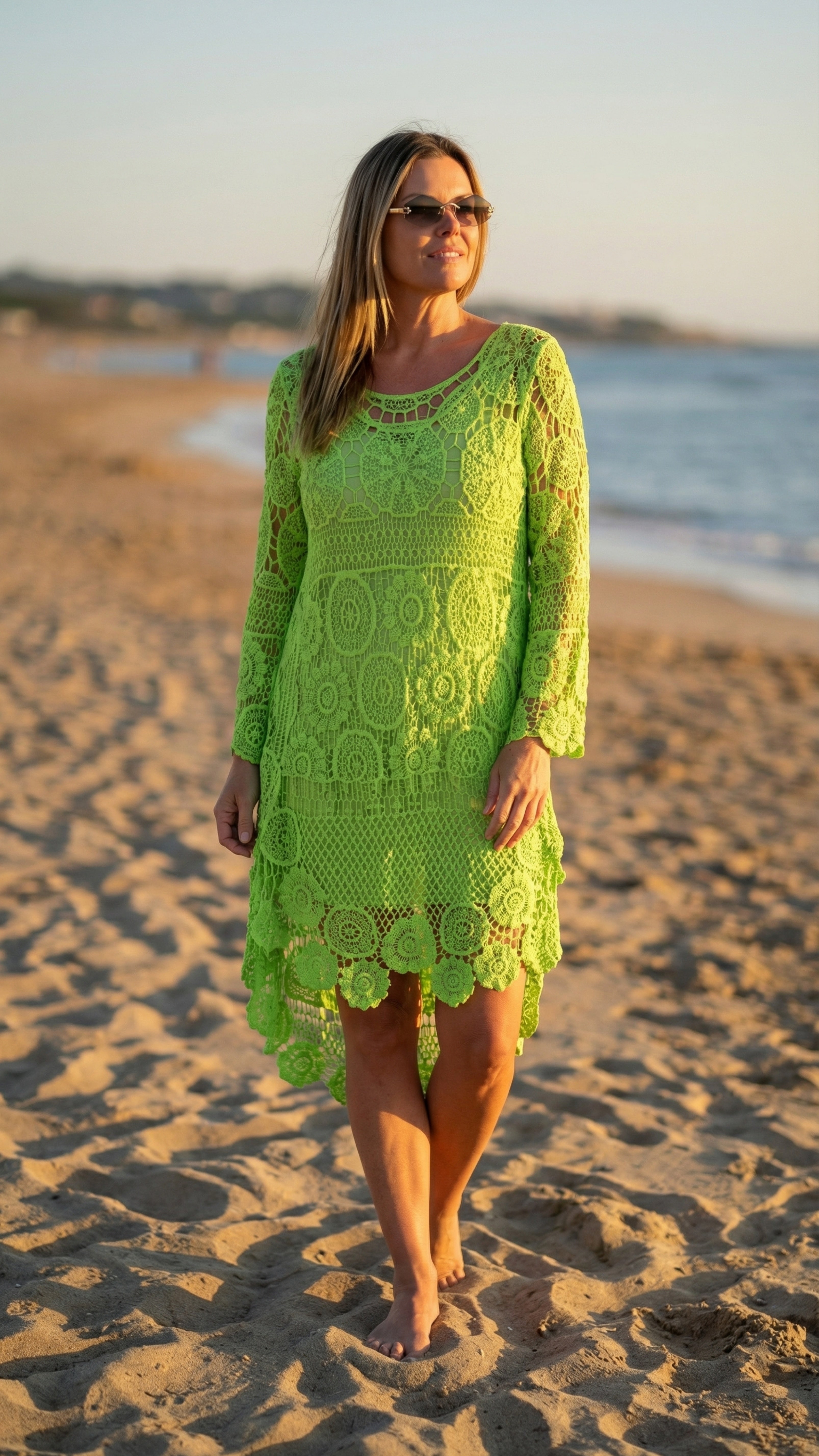 Häkelkleid Beach Goddess *Neon Grün*