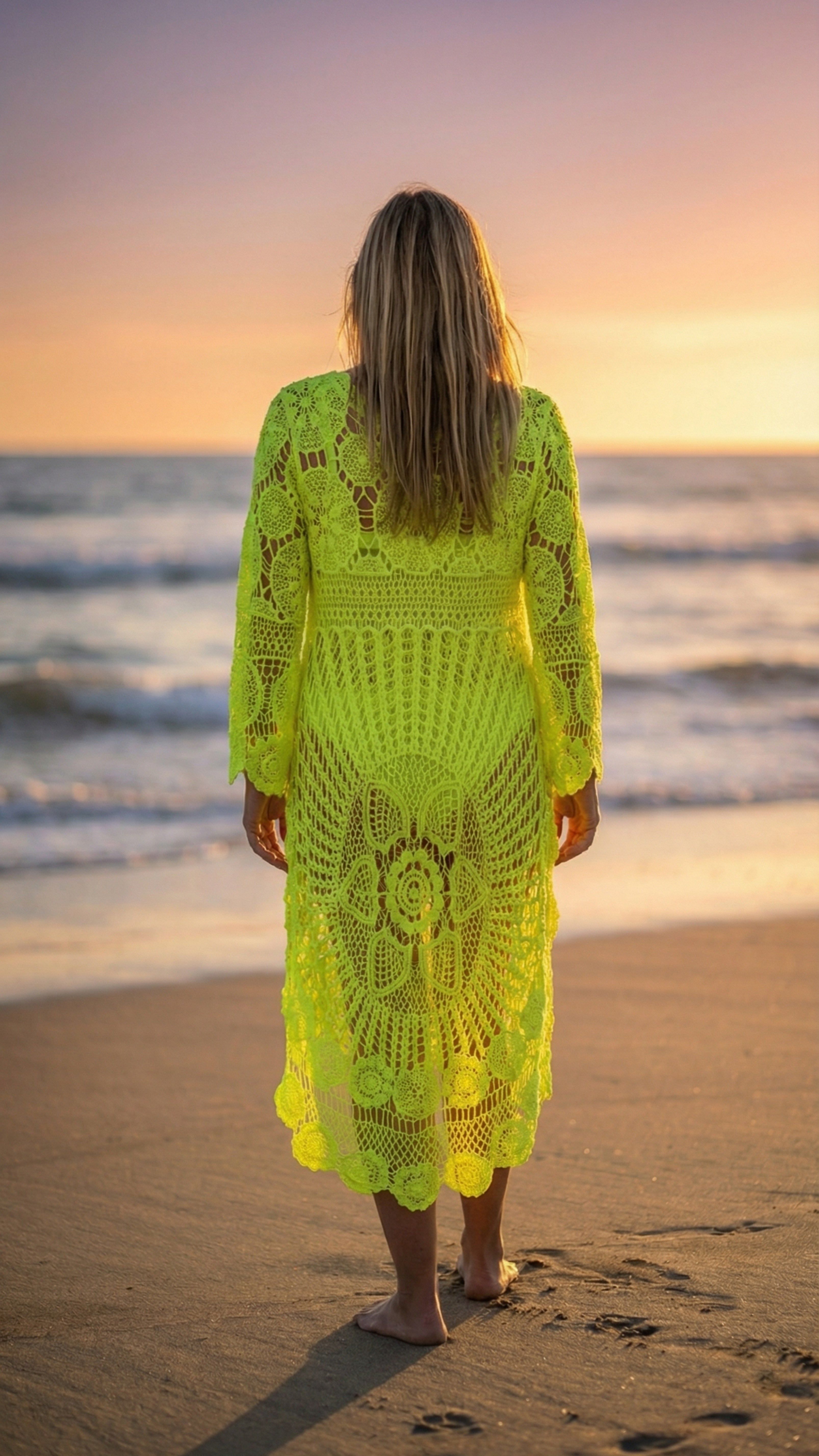 Häkelkleid Beach Goddess *Neon Gelb*