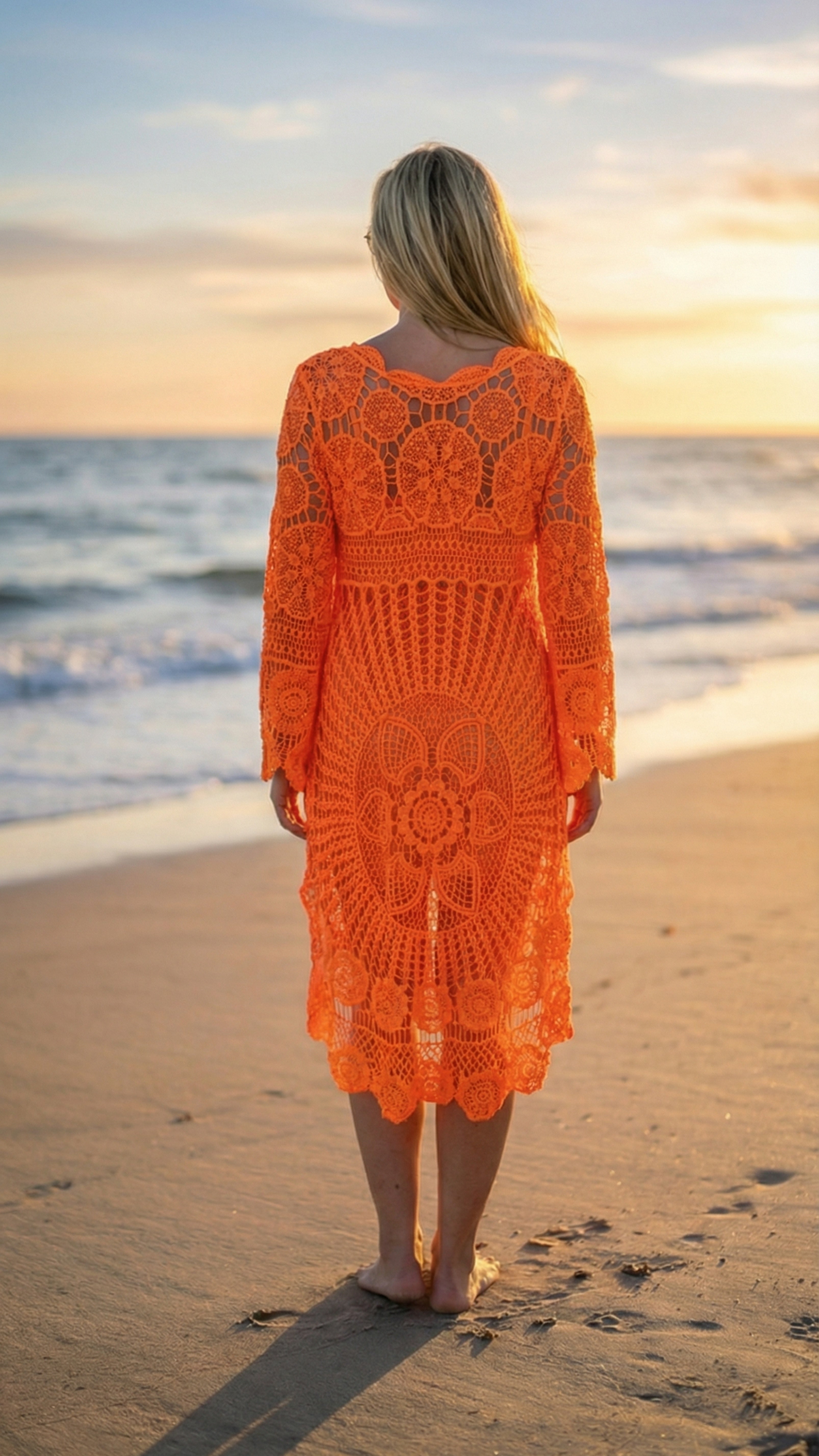 Häkelkleid Beach Goddess *Neon Orange*