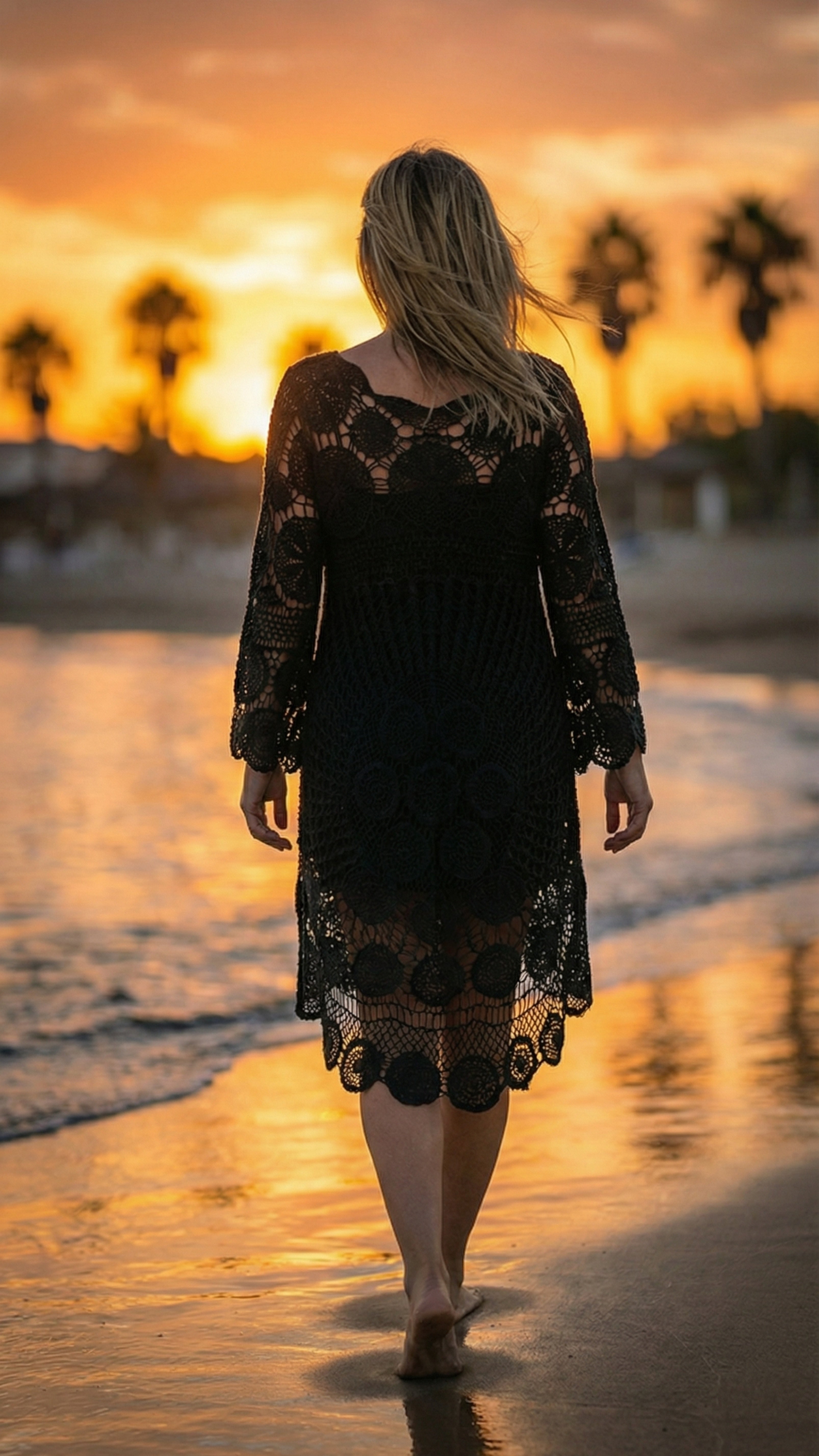 Häkelkleid Beach Goddess *Schwarz*