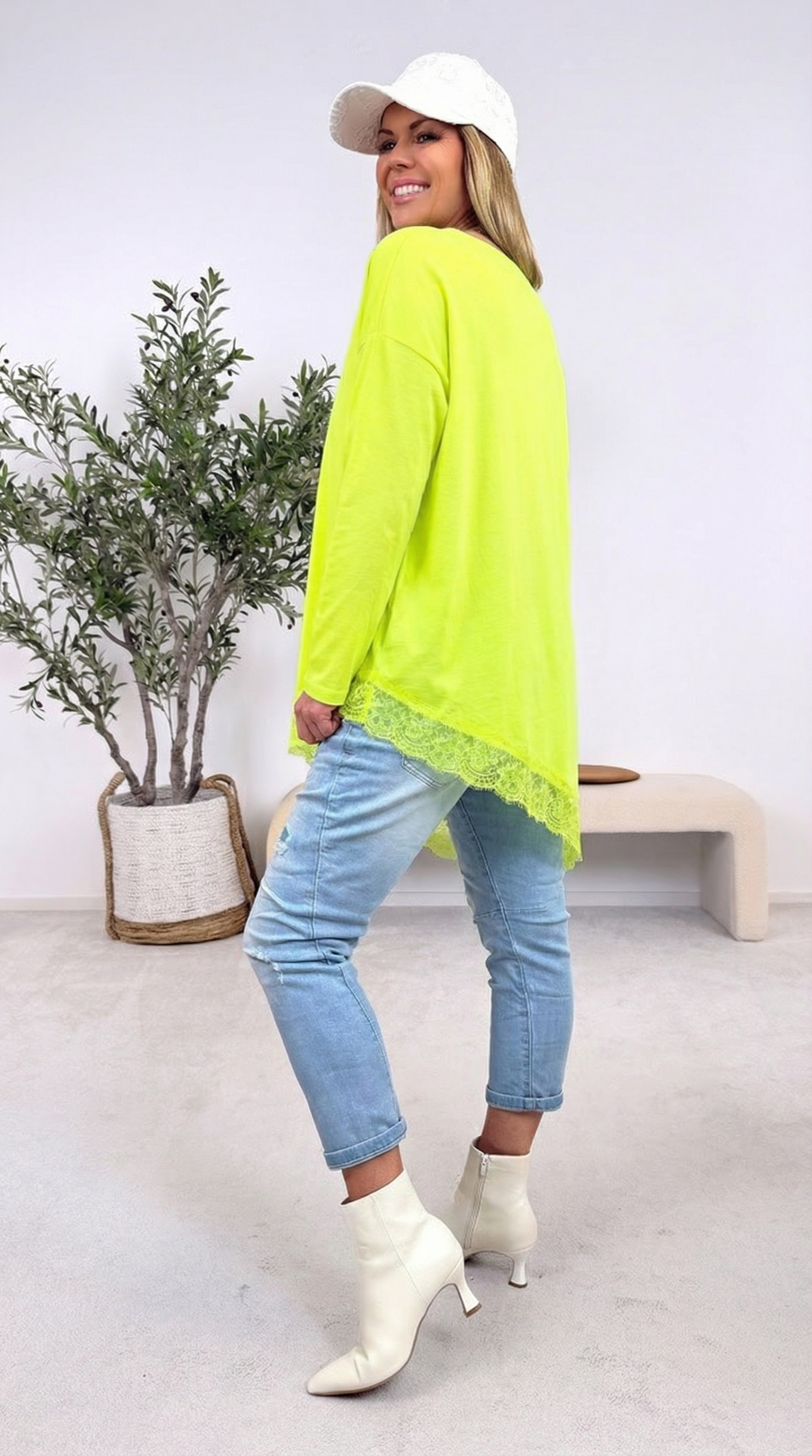 Langarmshirt Easy Fit *Neon Gelb*