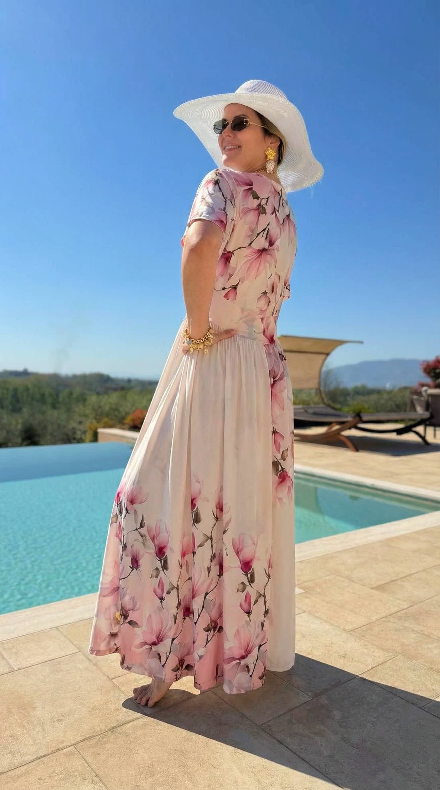 Langes Kleid Blush Blossom *Rosa*