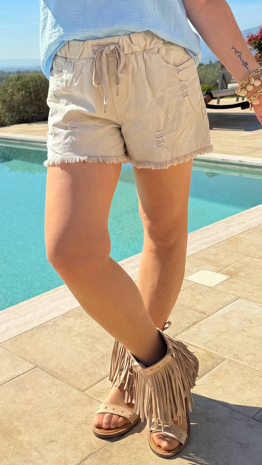 Kurze Jogpants Sunshine *Beige*
