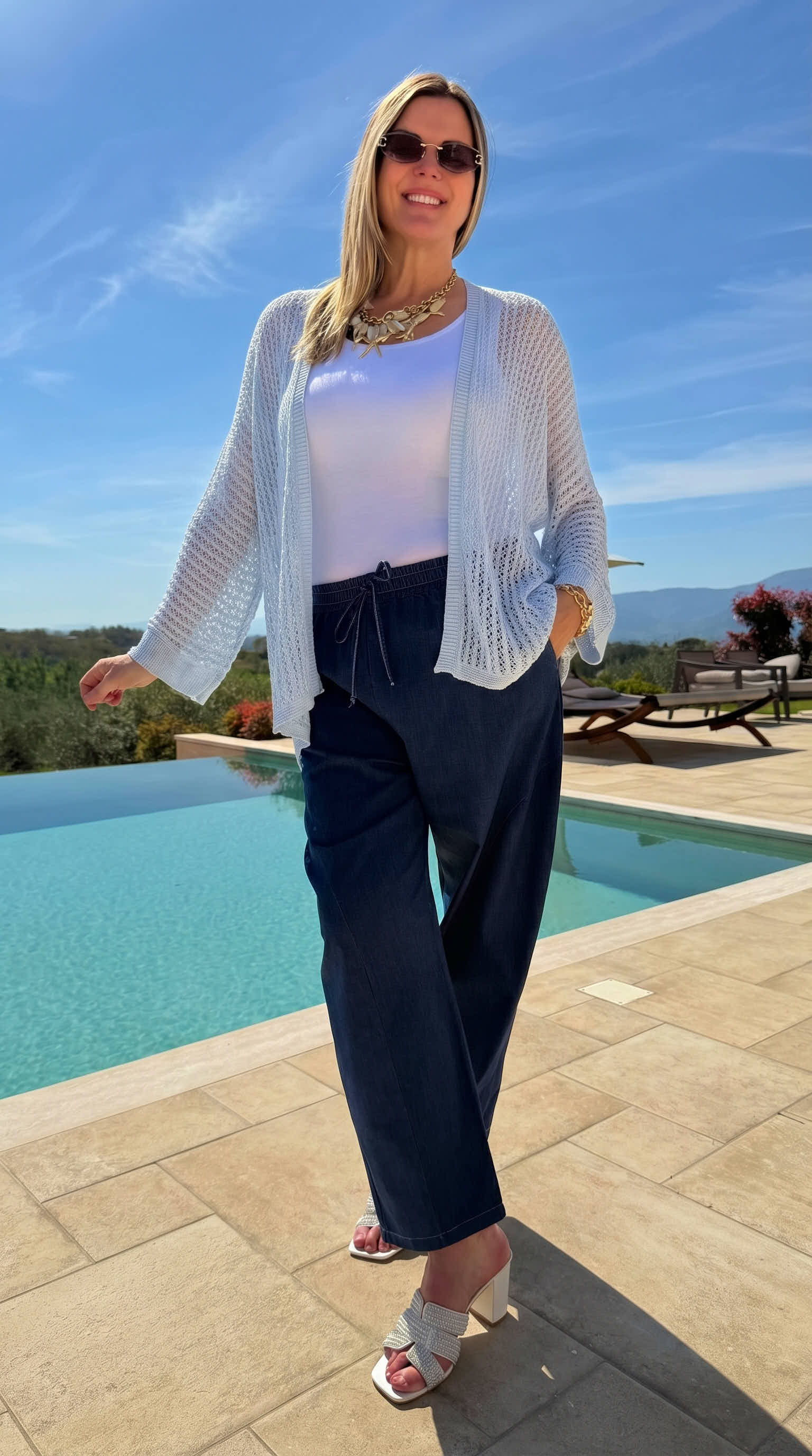 Cardigan Milano Mesh *Blau*