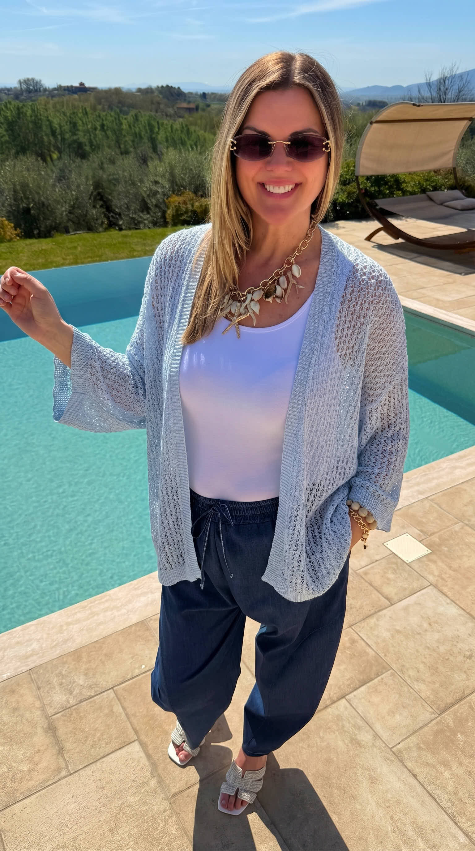 Cardigan Milano Mesh *Blau*