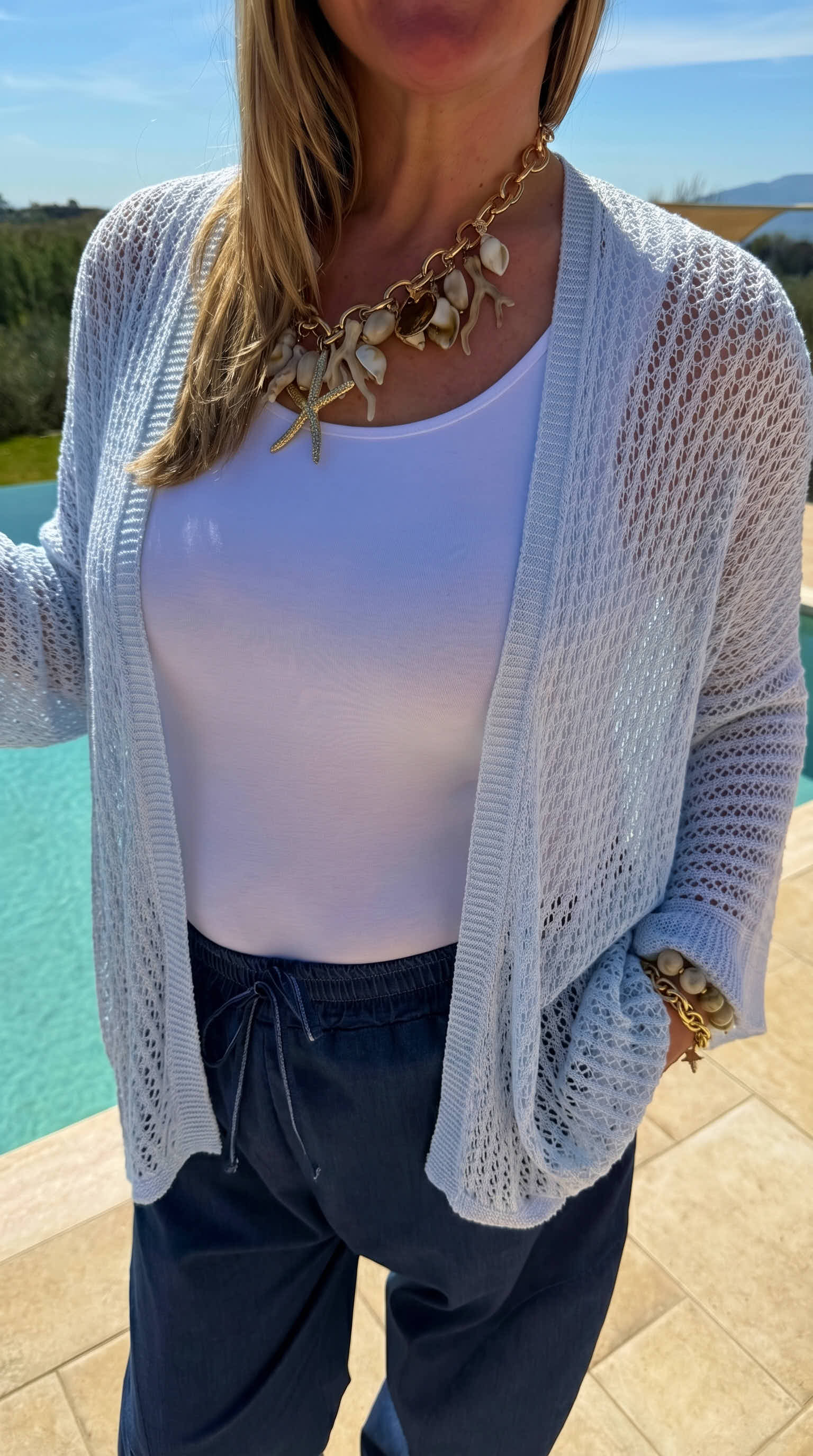 Cardigan Milano Mesh *Blau*