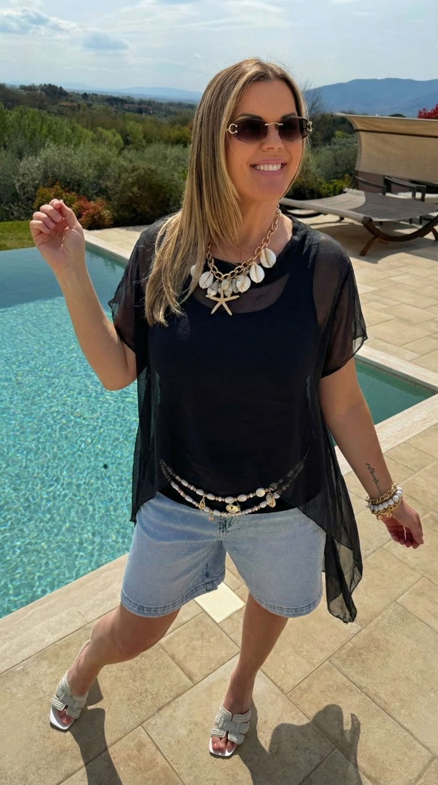 Seidenkaftan Pure Flow *Schwarz*