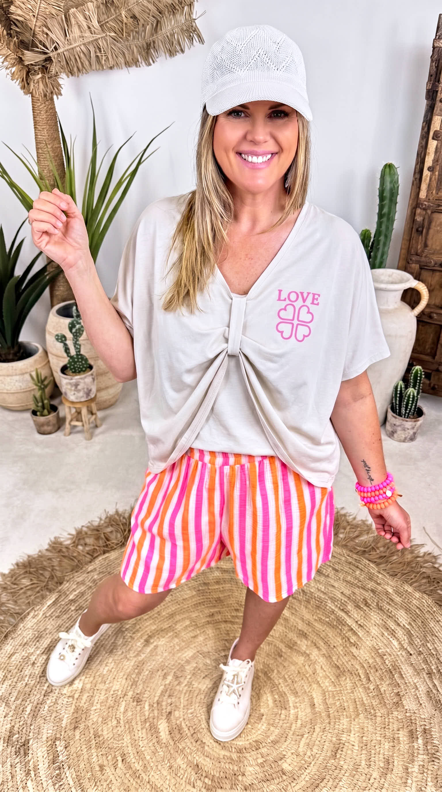 Shirt Crop Love *Beige*