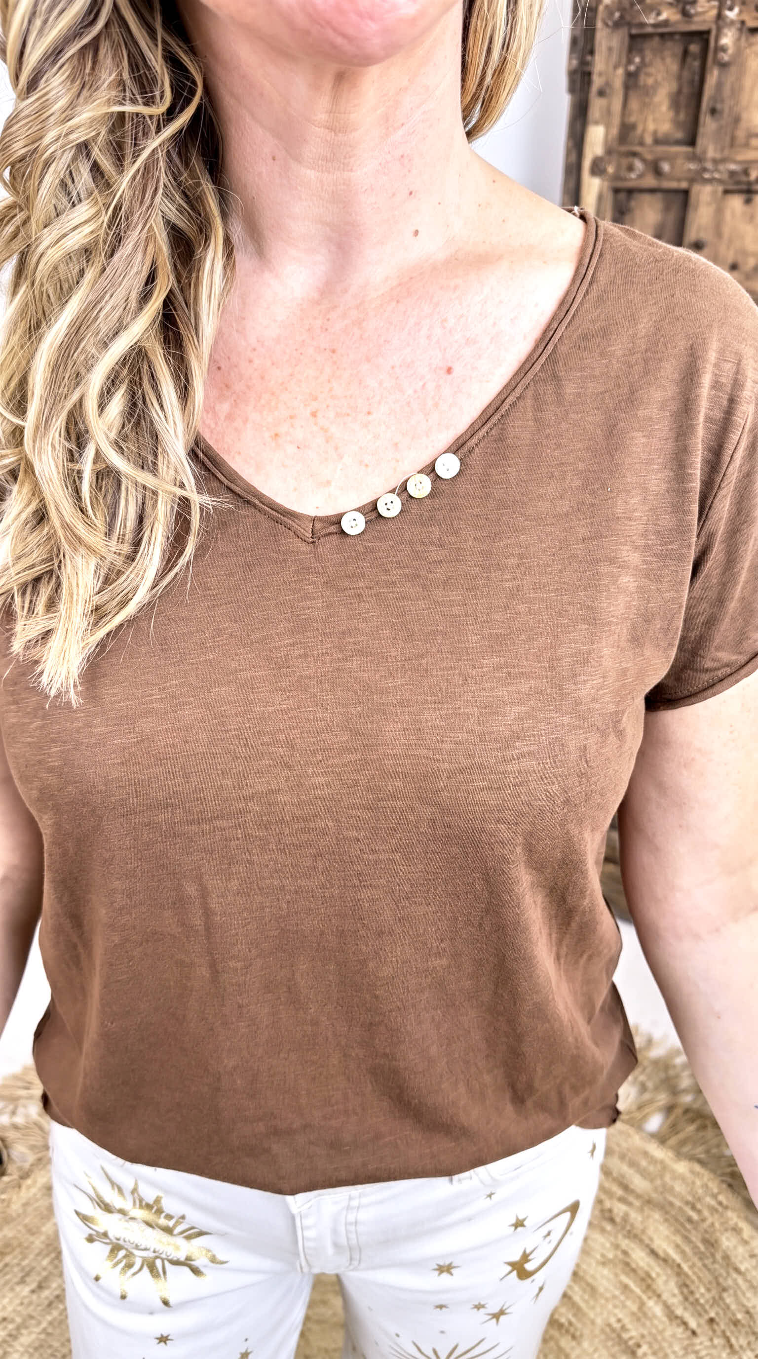 T-Shirt Little Detail *Schoko*