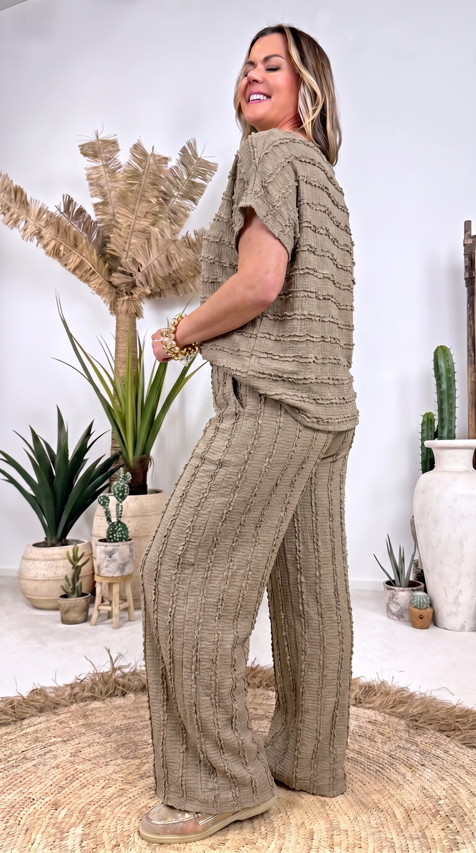 Blusenshirt Chic Texture *Camel*
