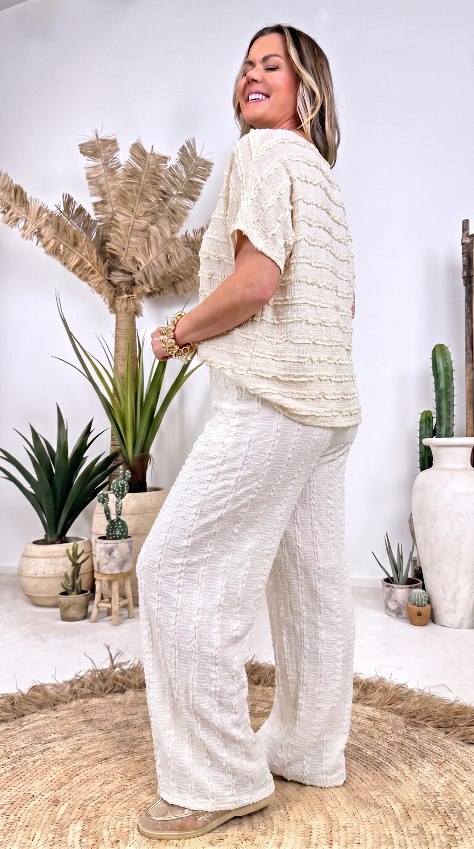 Blusenshirt Chic Texture *Creme*