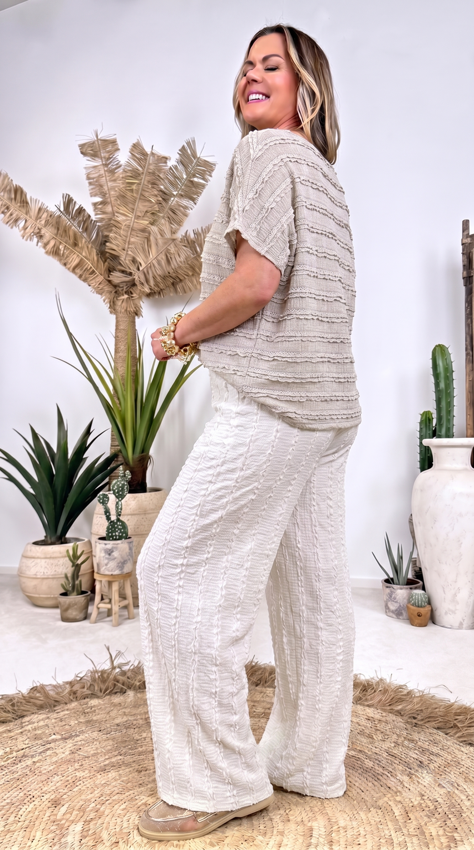 Blusenshirt Chic Texture *Taupe*