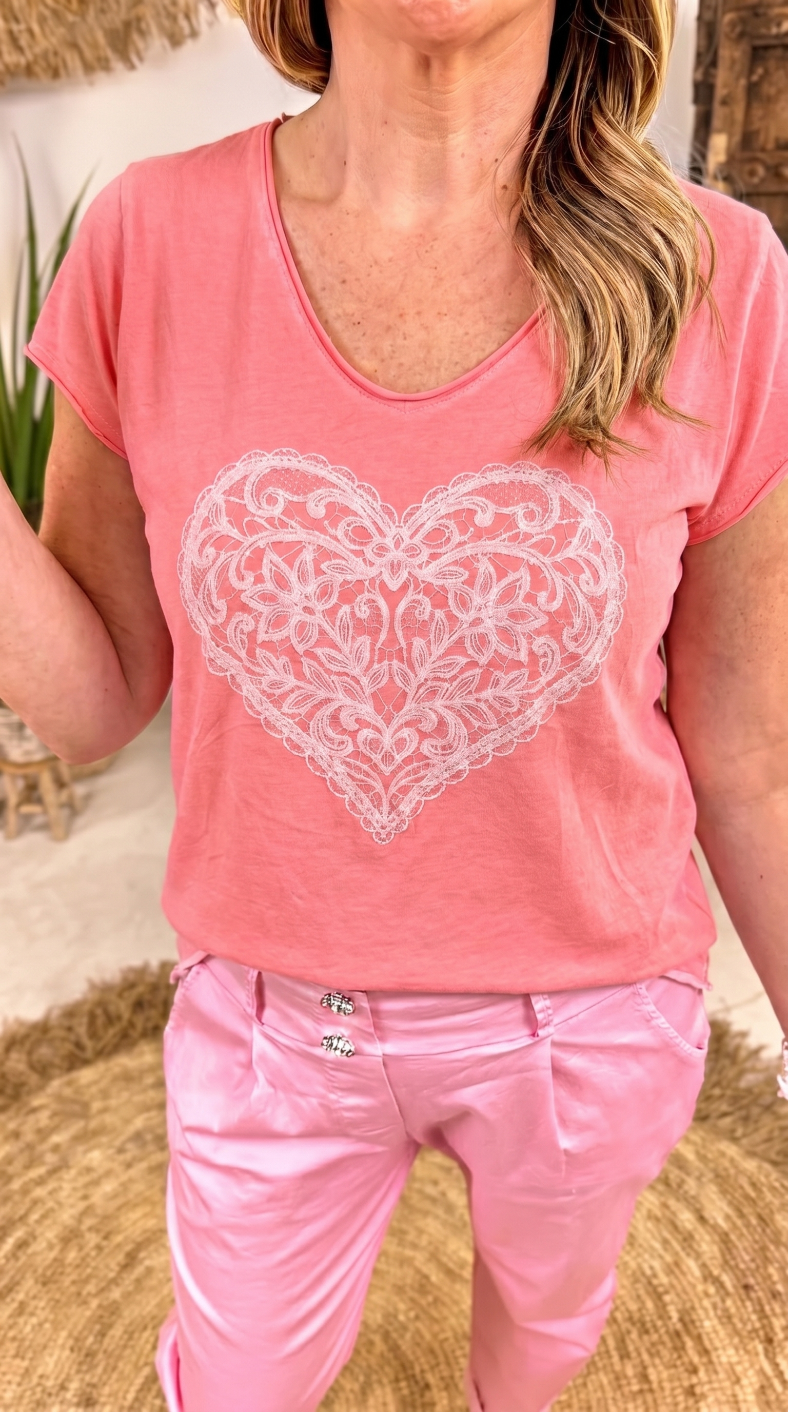 T-Shirt Dreamy Heart *Neon Pink*