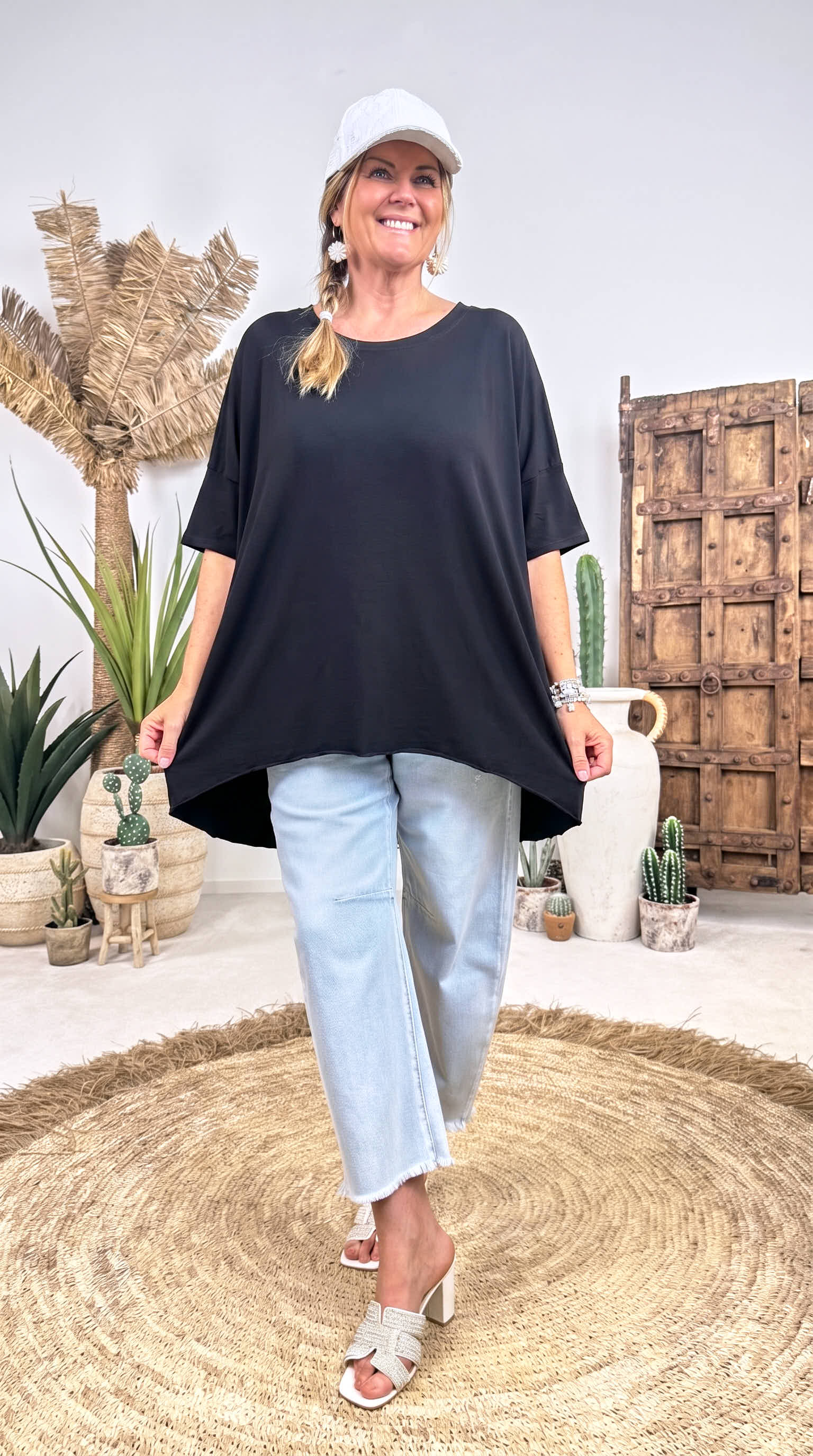 Oversized Shirt Power Mood *Schwarz*