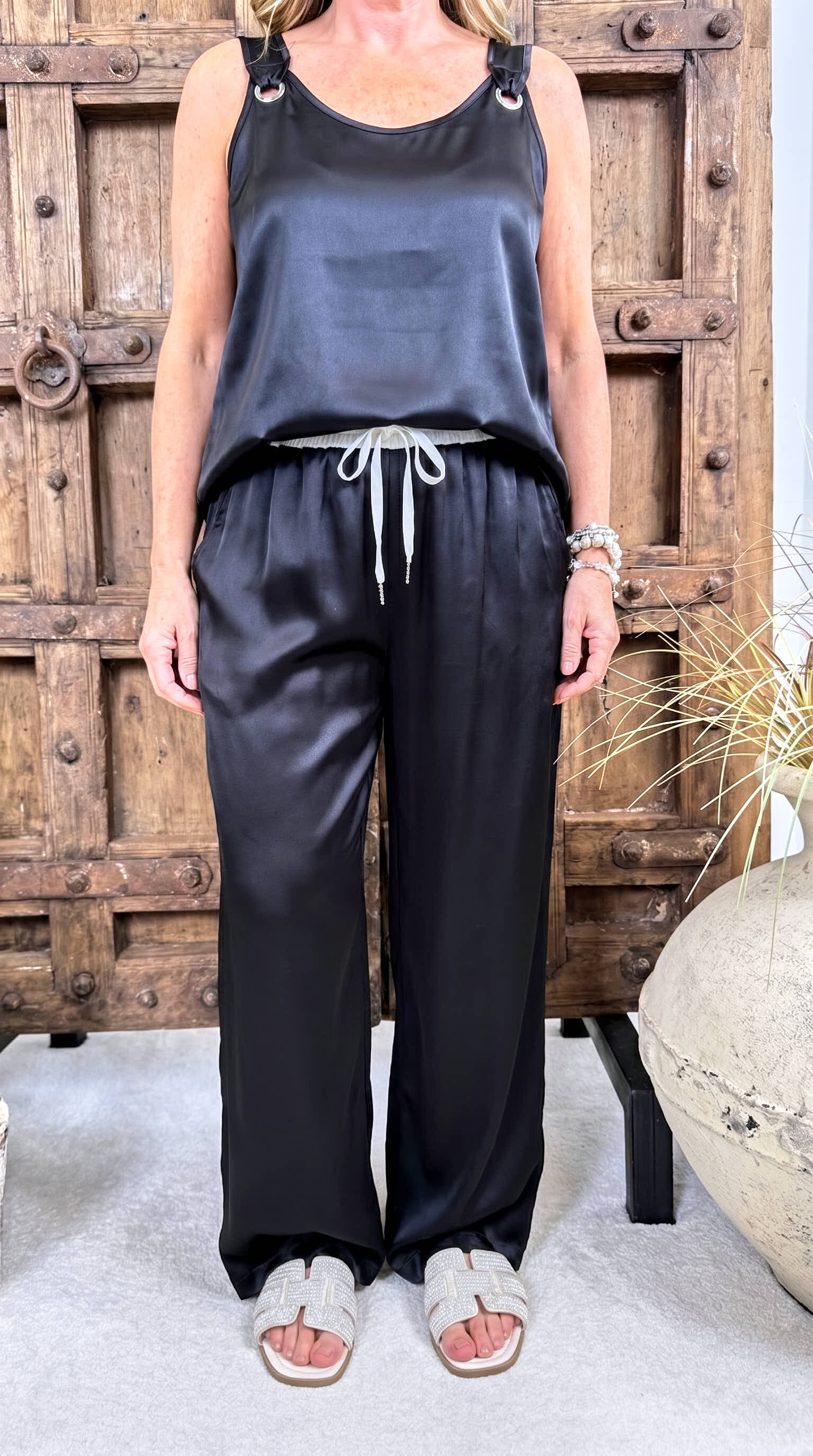 Culotte Hose Satin Chic *Schwarz*