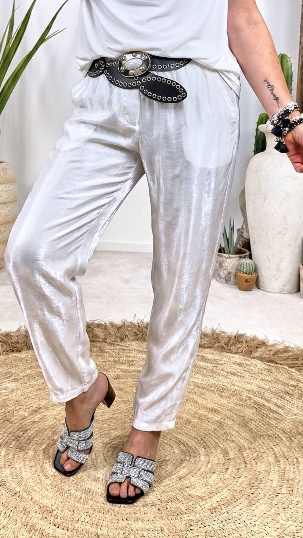 Hose Satin Sand *Weiß*