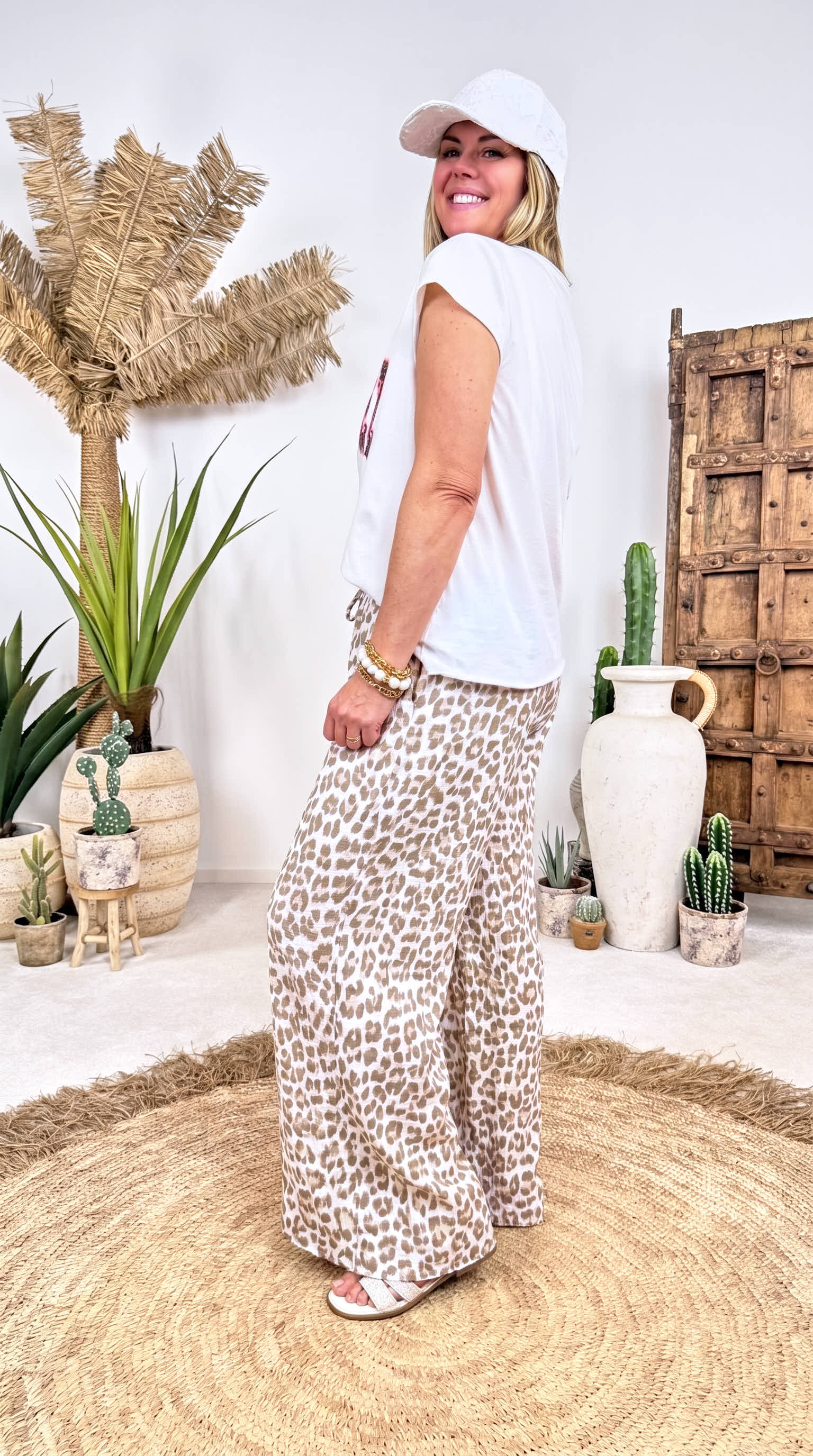 Weite Hose Color Leo *Beige*