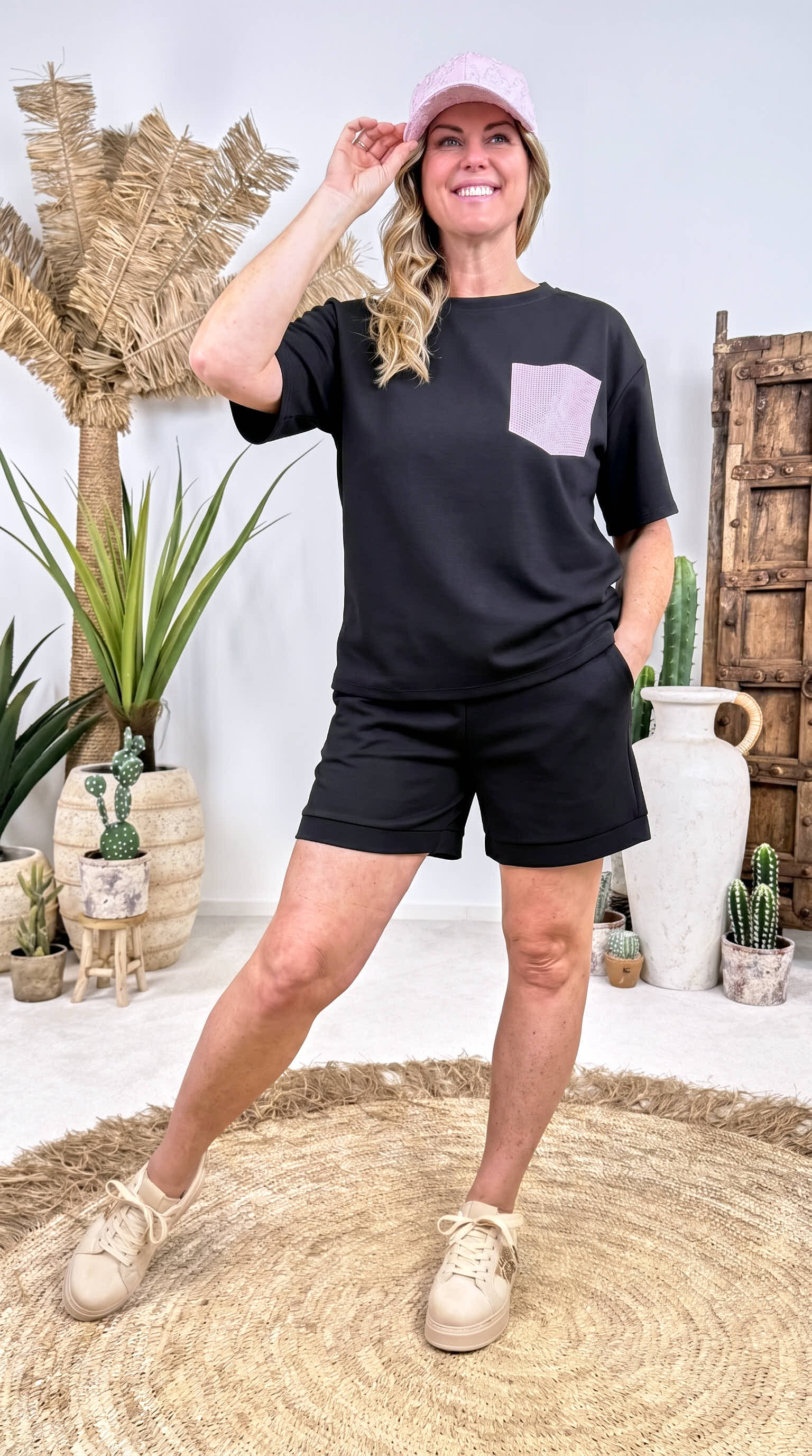 Kurze Sweathose Sporty Beach *Schwarz*