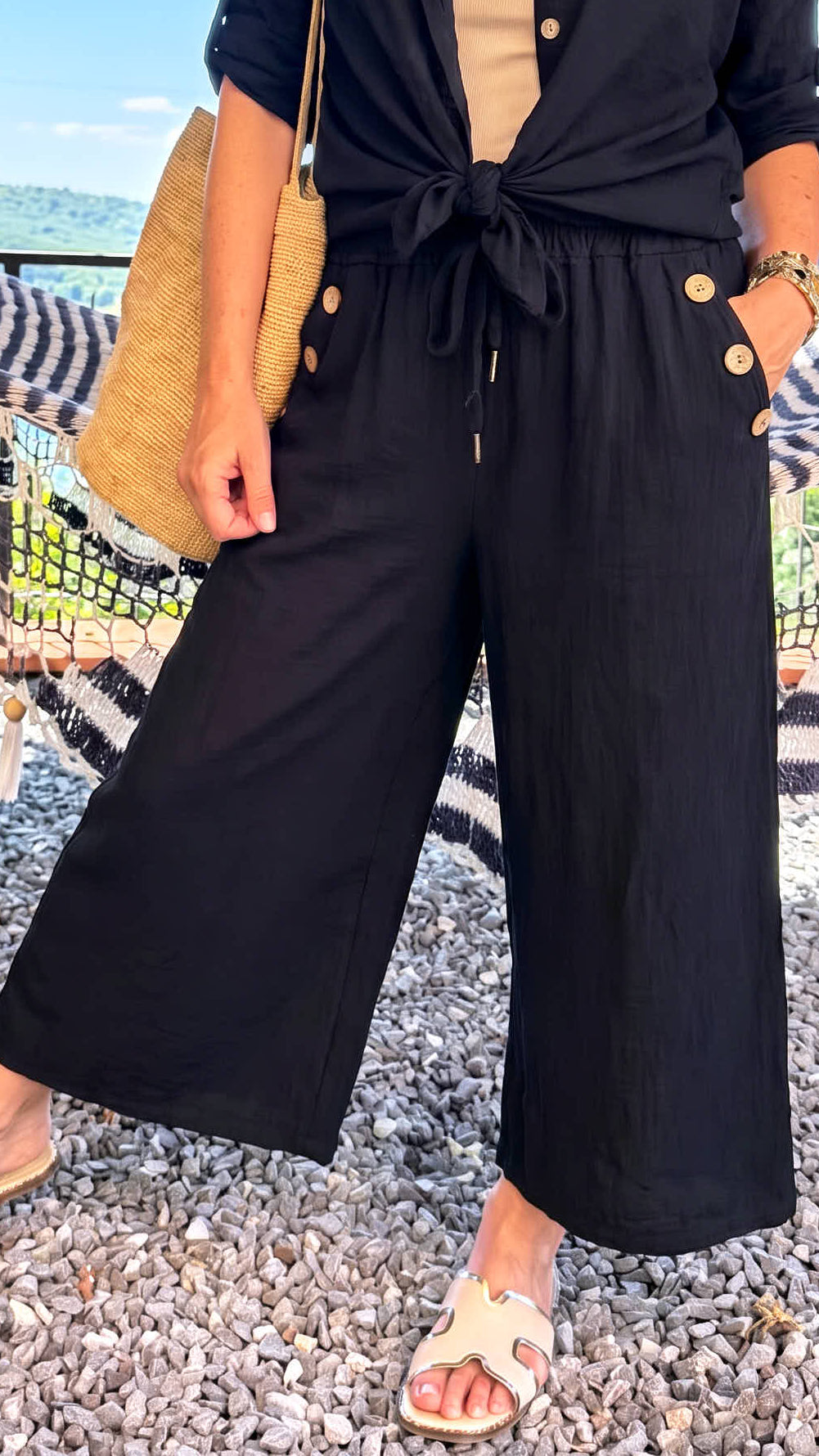 Culotte Hose Lounge Walk *Schwarz*