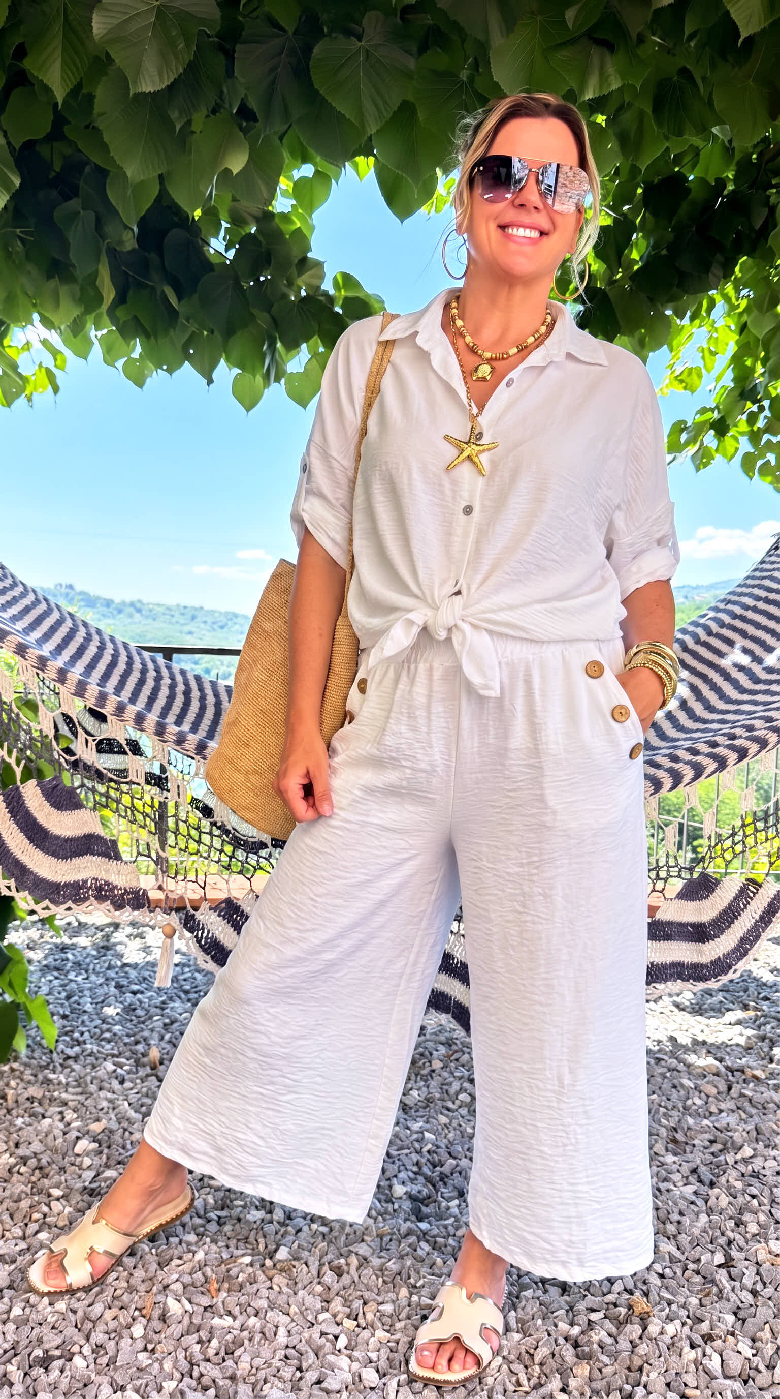 Culotte Hose Lounge Walk *Weiß*