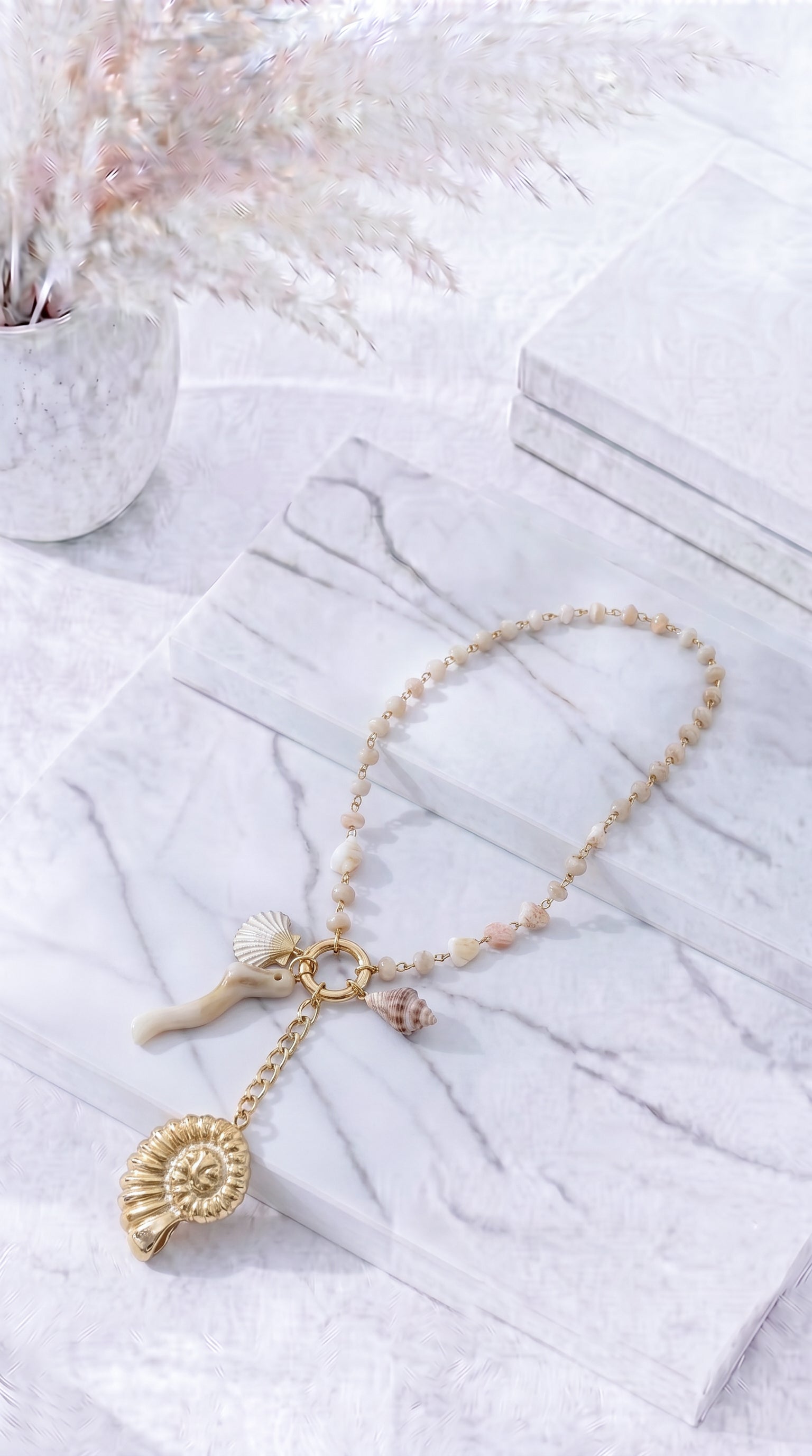 Lange Halskette Pearl Shell