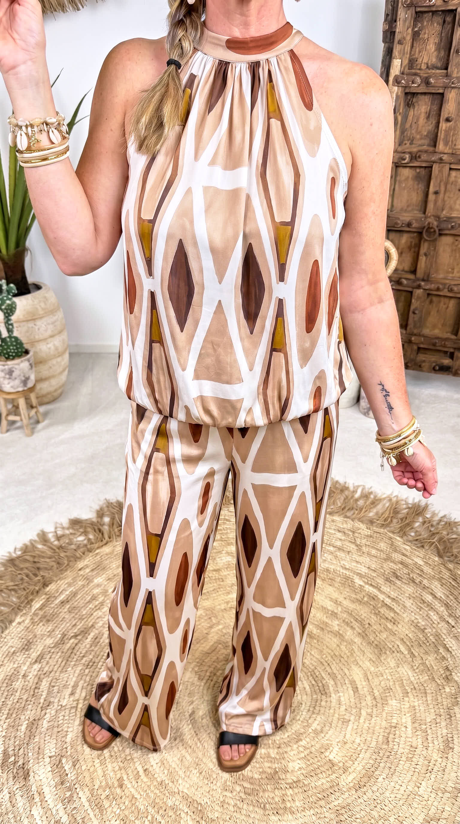 Blusentop Wild Graphic *Beige*