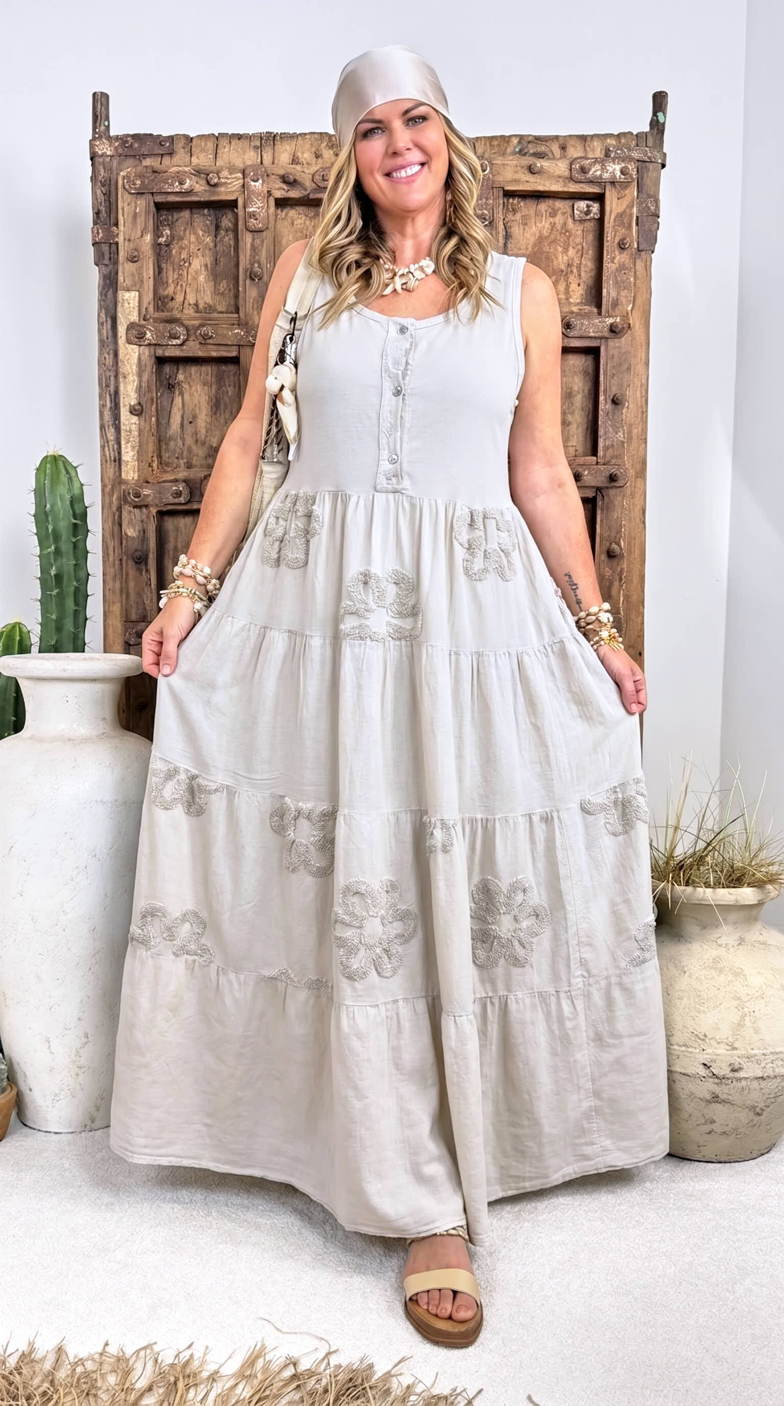 Langes Kleid Flower Soul *Beige*