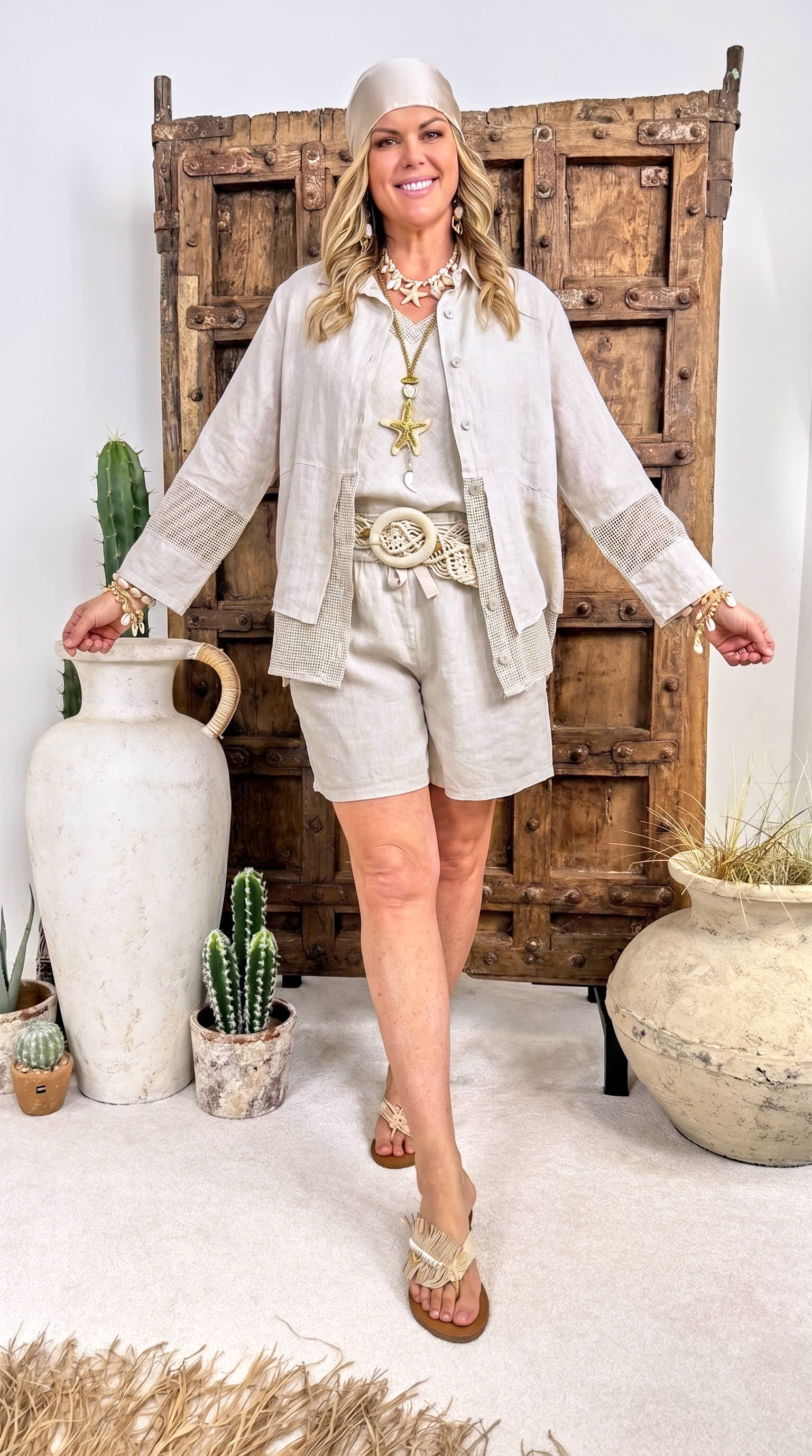 Leinen-Bluse Lovely Moment *Beige*