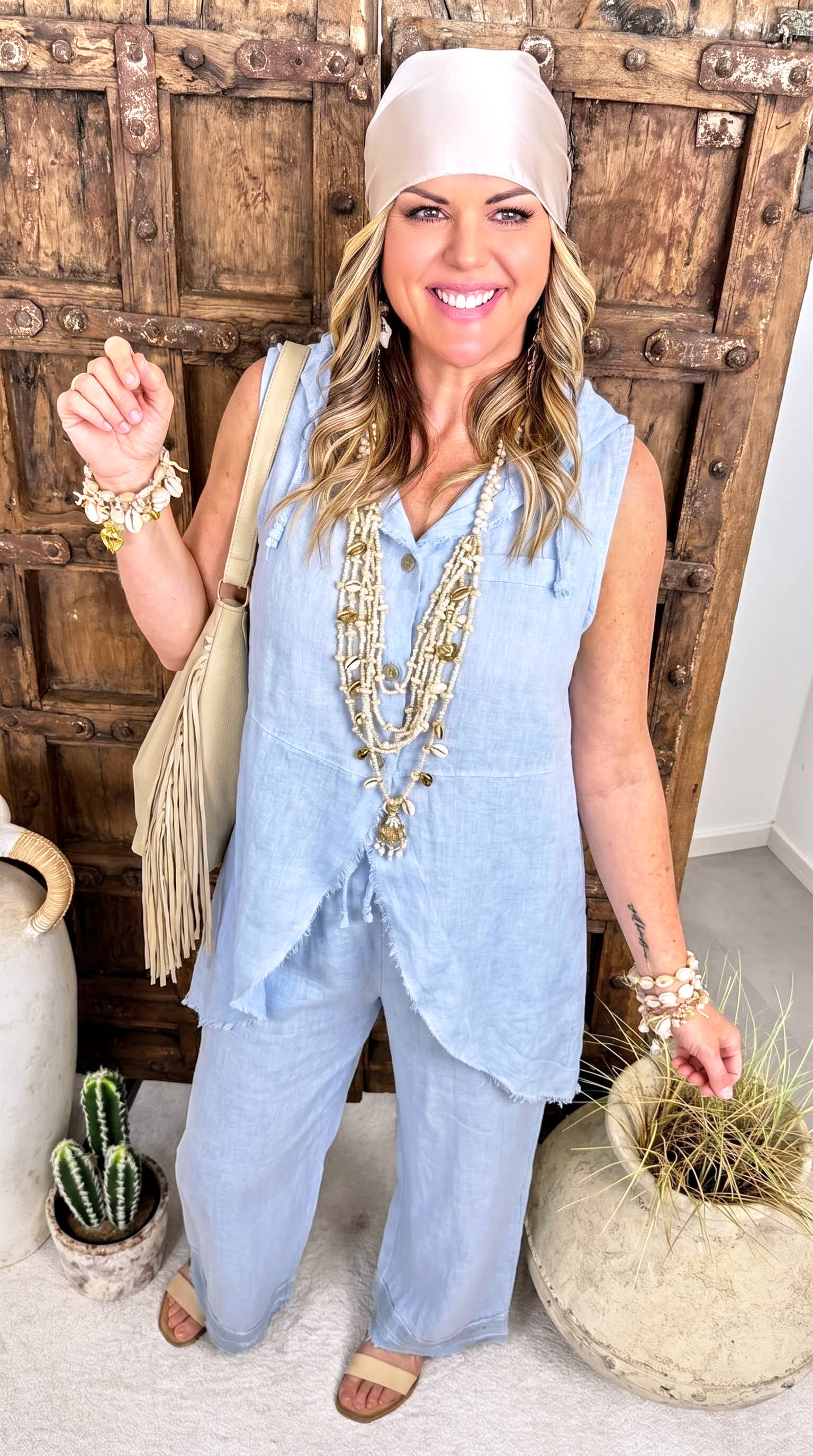 Leinen-Hose Boho Darling *Hellblau*