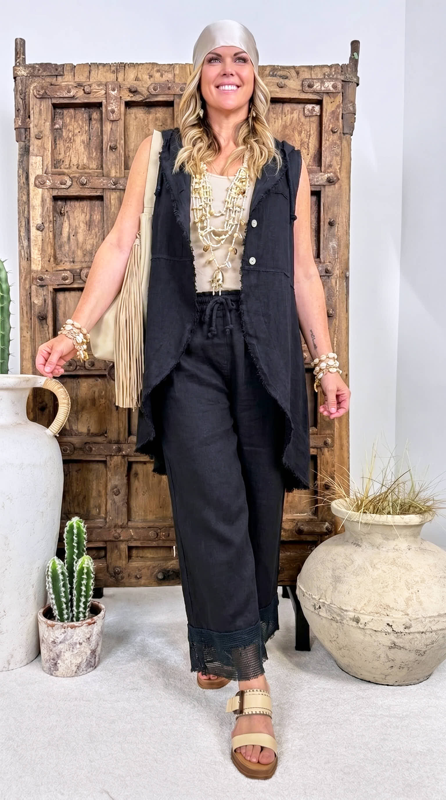 Leinen-Hose Boho Darling *Schwarz*