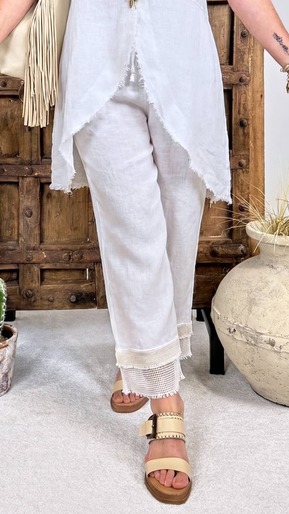 Leinen-Hose Boho Darling *Weiß*