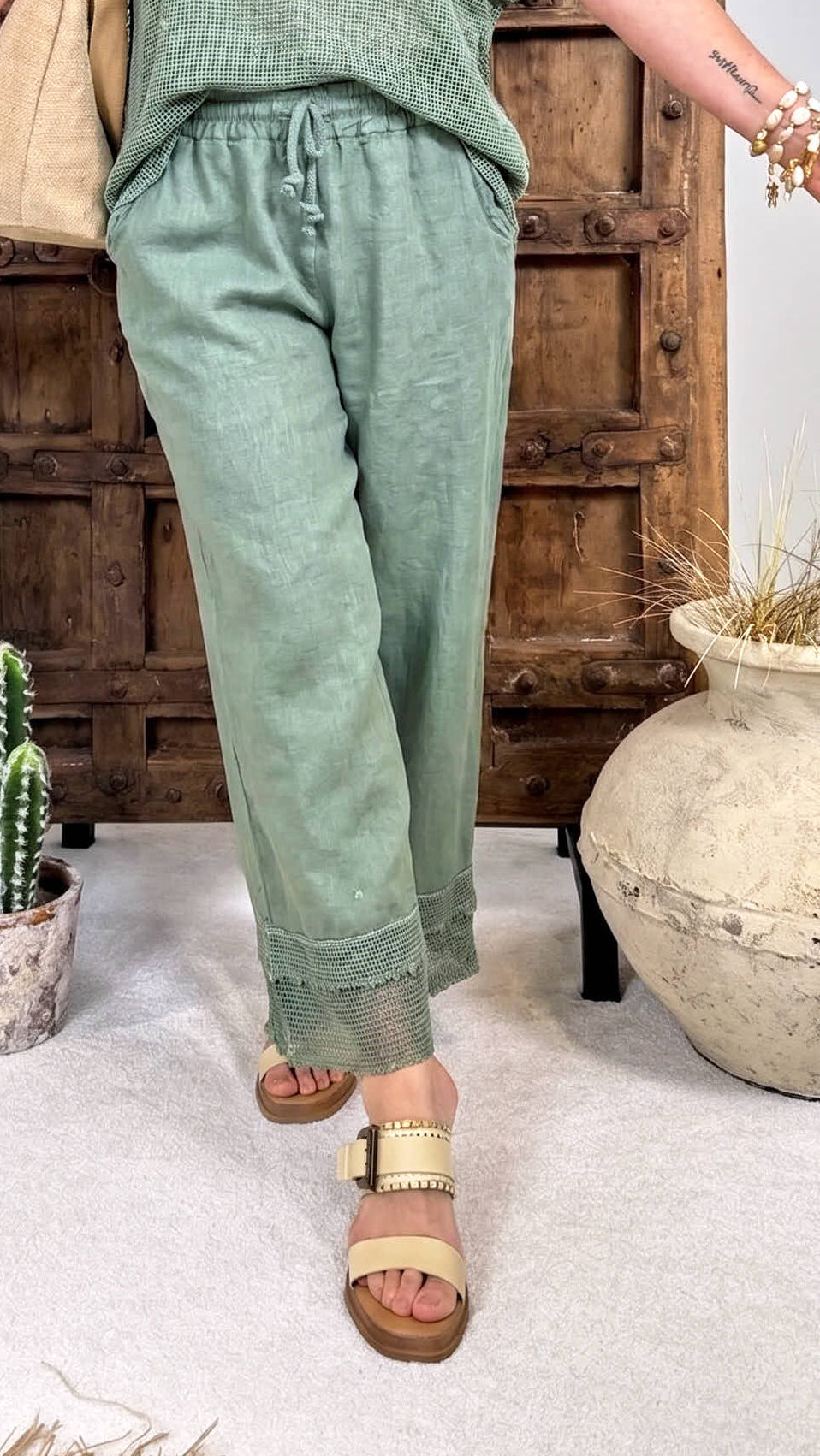 Leinen-Hose Boho Darling *Khaki*