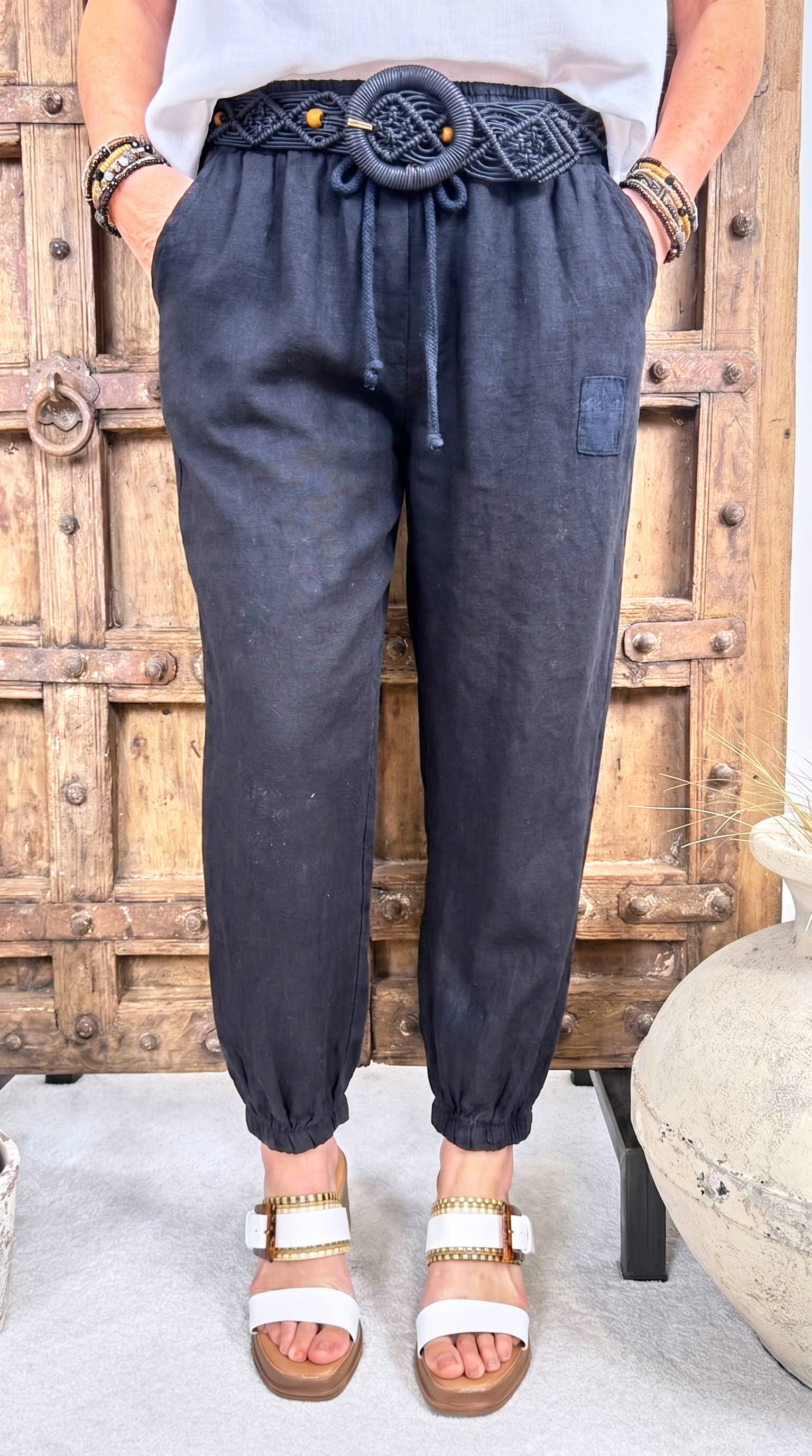 Leinen-Hose Soft Journey *Schwarz*
