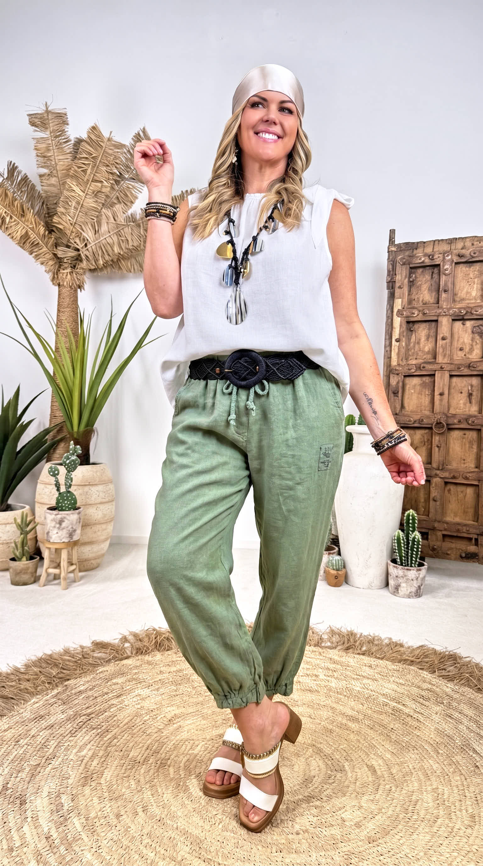 Leinen-Hose Soft Journey *Khaki*