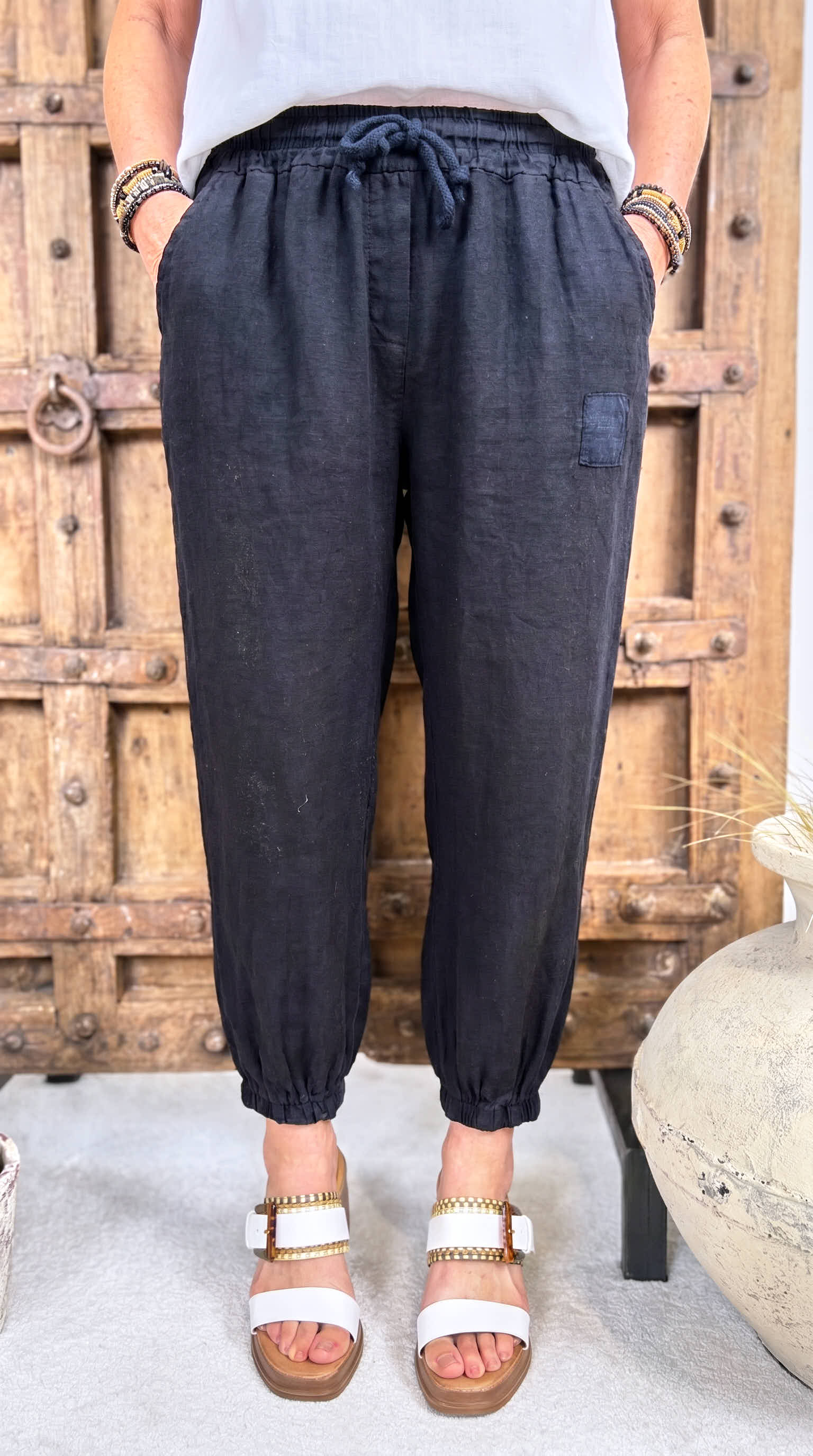 Leinen-Hose Soft Journey *Schwarz*