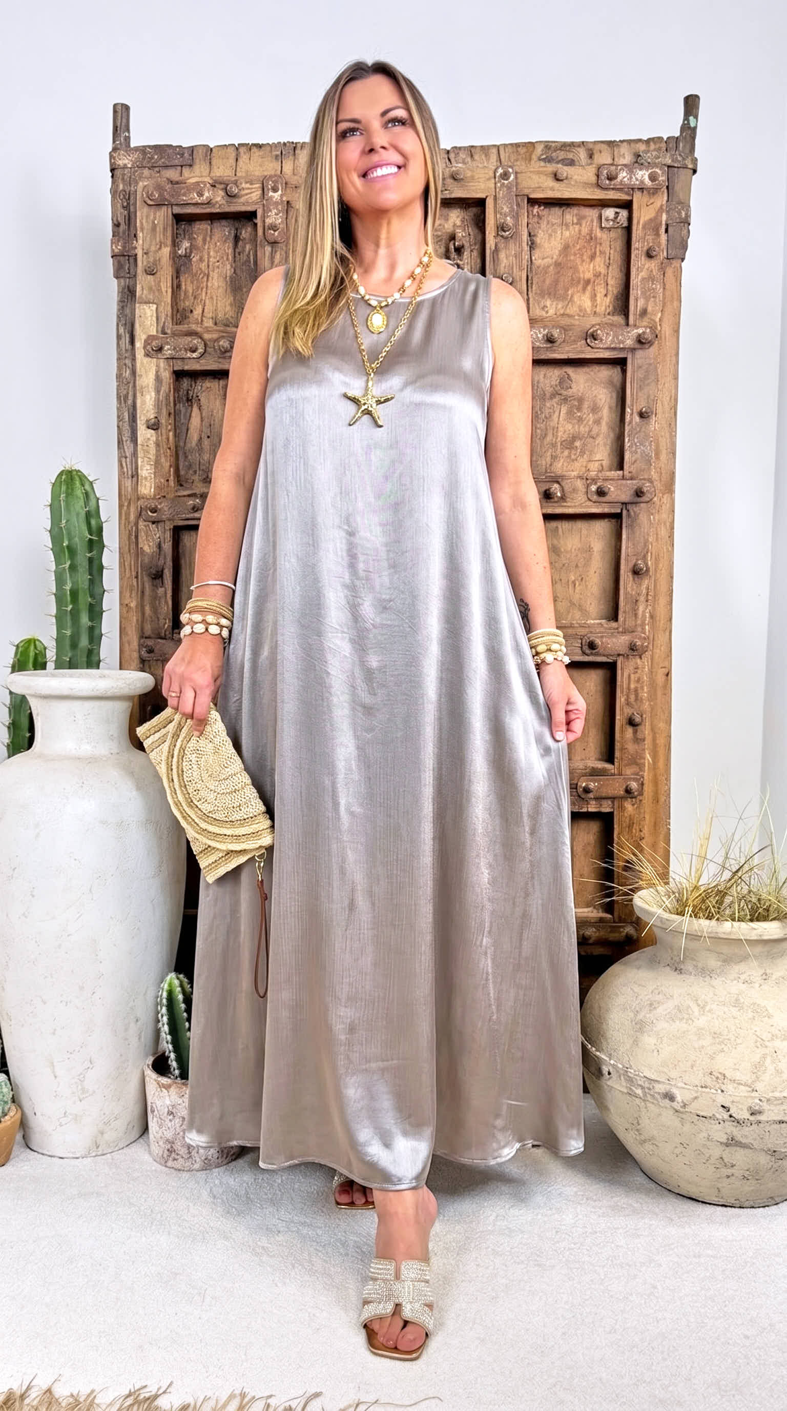 Langes Kleid Minimal Queen *Taupe*