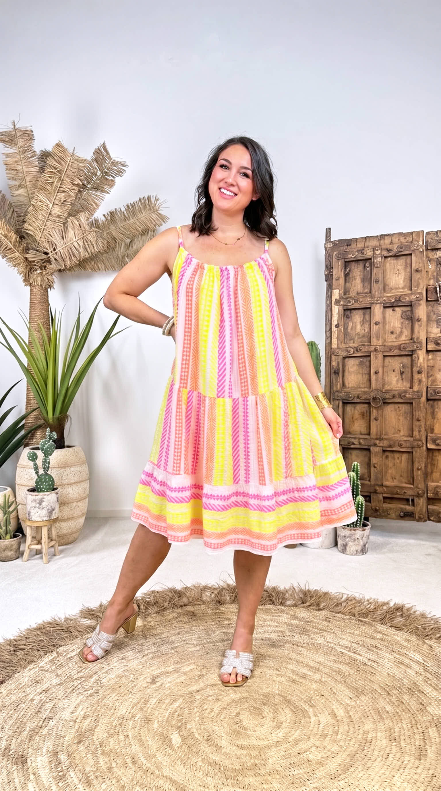 Kleid Tropic Stripe *Weiß*