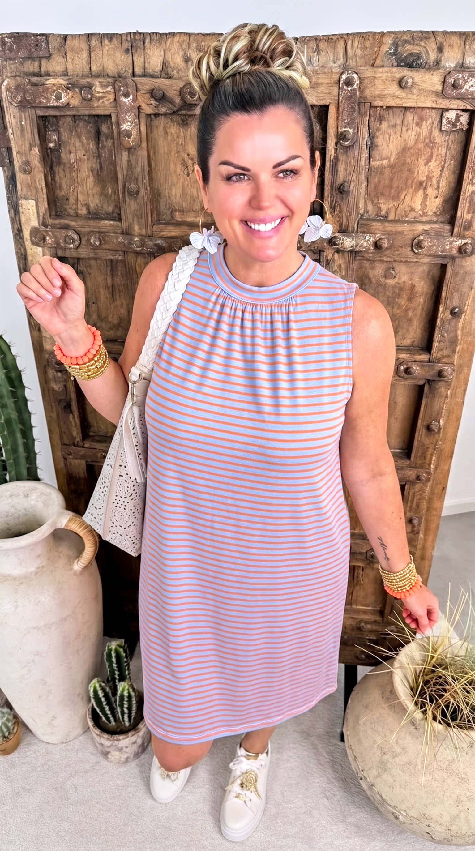 Kleid Stripe Breeze *Jeansblau/Orange*