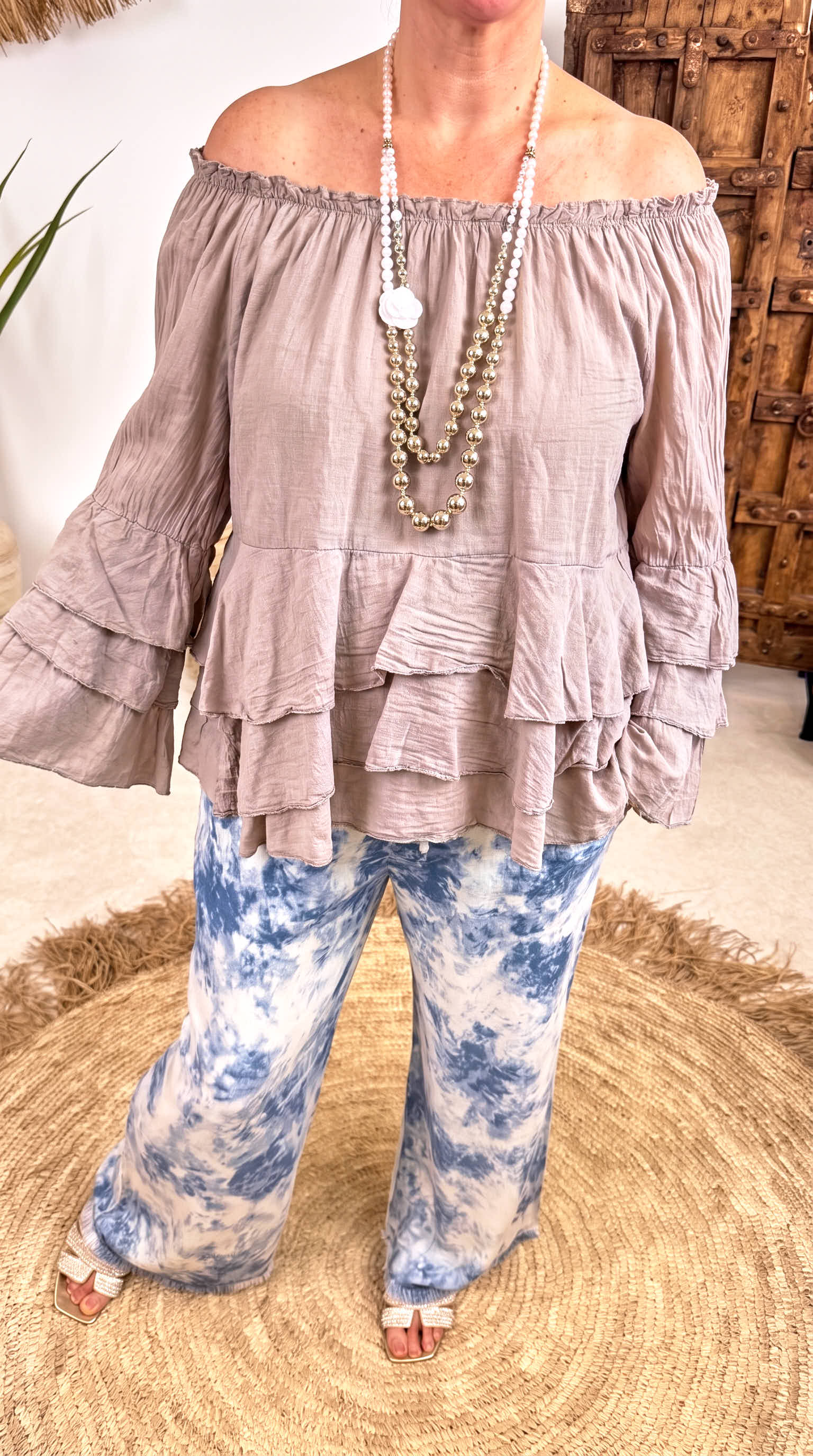 Bluse Dreamy Romance *Taupe*