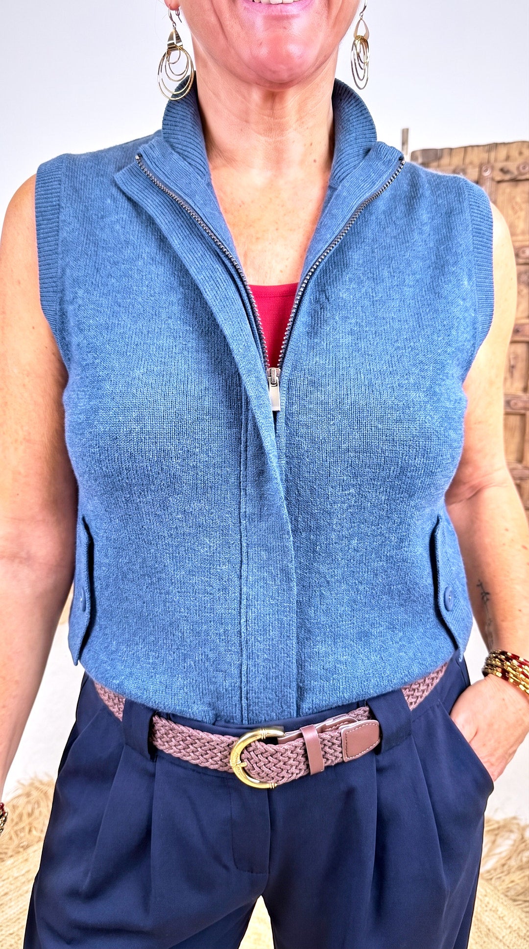 Strickweste Cozy Evening  *Jeansblau*