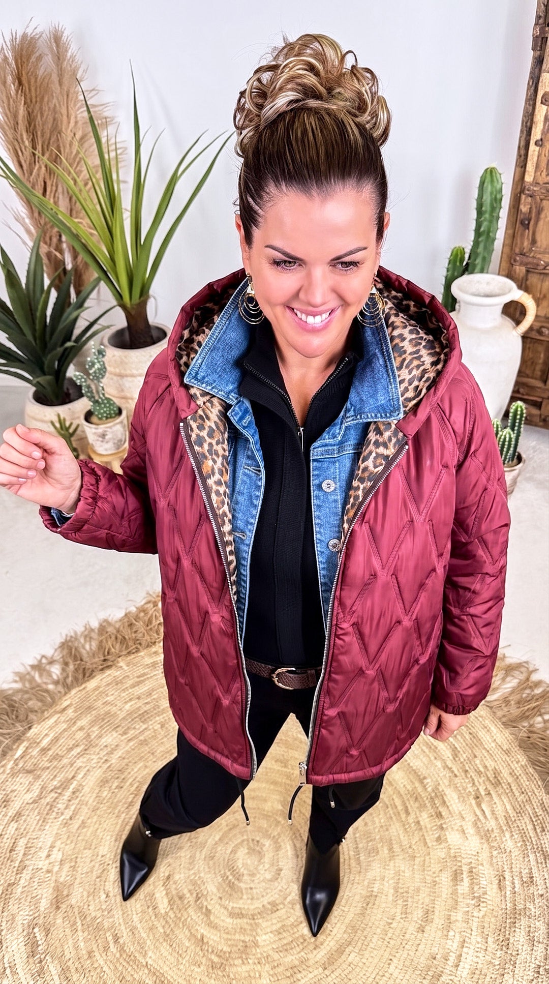 Steppjacke Leopard Lining *Bordeaux*