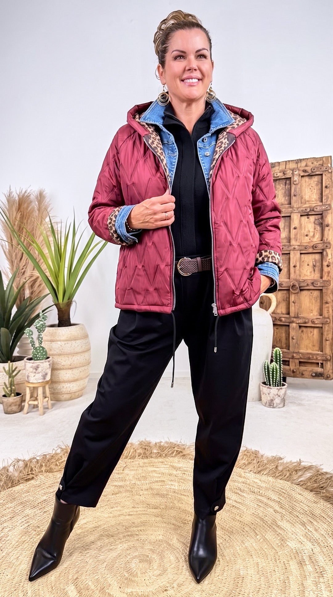 Steppjacke Leopard Lining *Bordeaux*