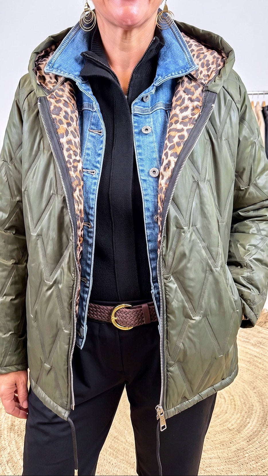 Steppjacke Leopard Lining *Khaki*