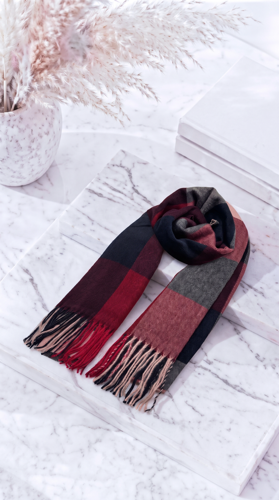 Schal Highland Check *Bordeaux*