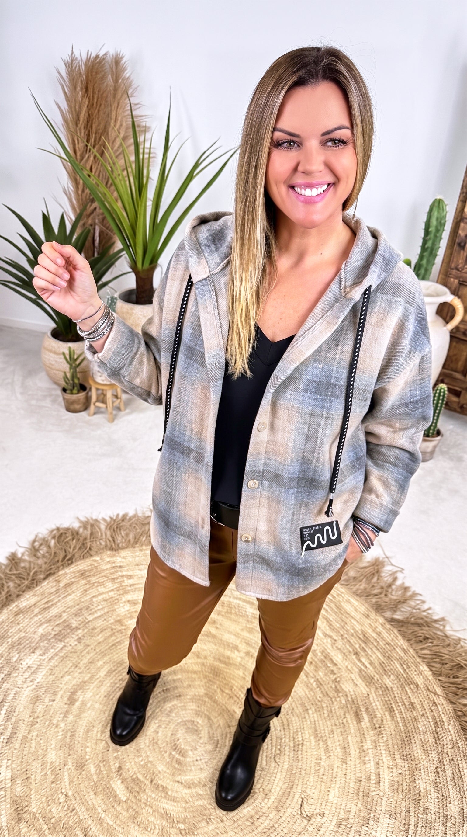 Hemd-Jacke Nordic Plaid *Hellgrau*