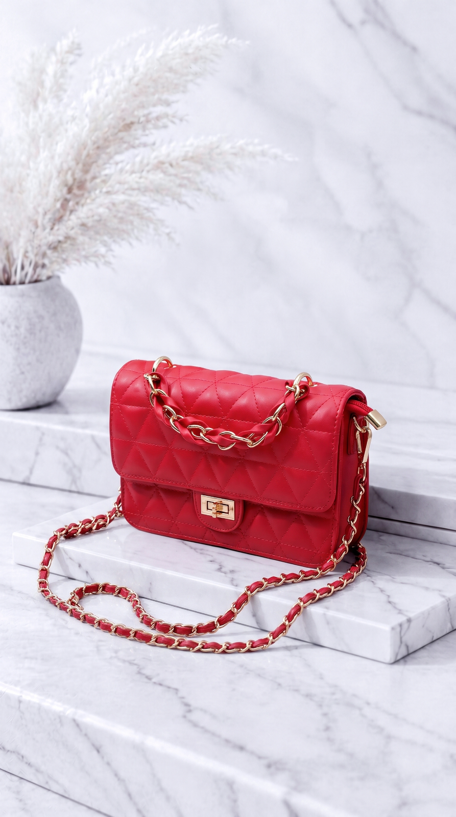 Kleine Tasche Elegant Quilted *Rot*