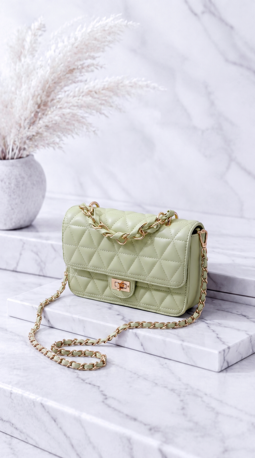 Kleine Tasche Elegant Quilted *Salbei*