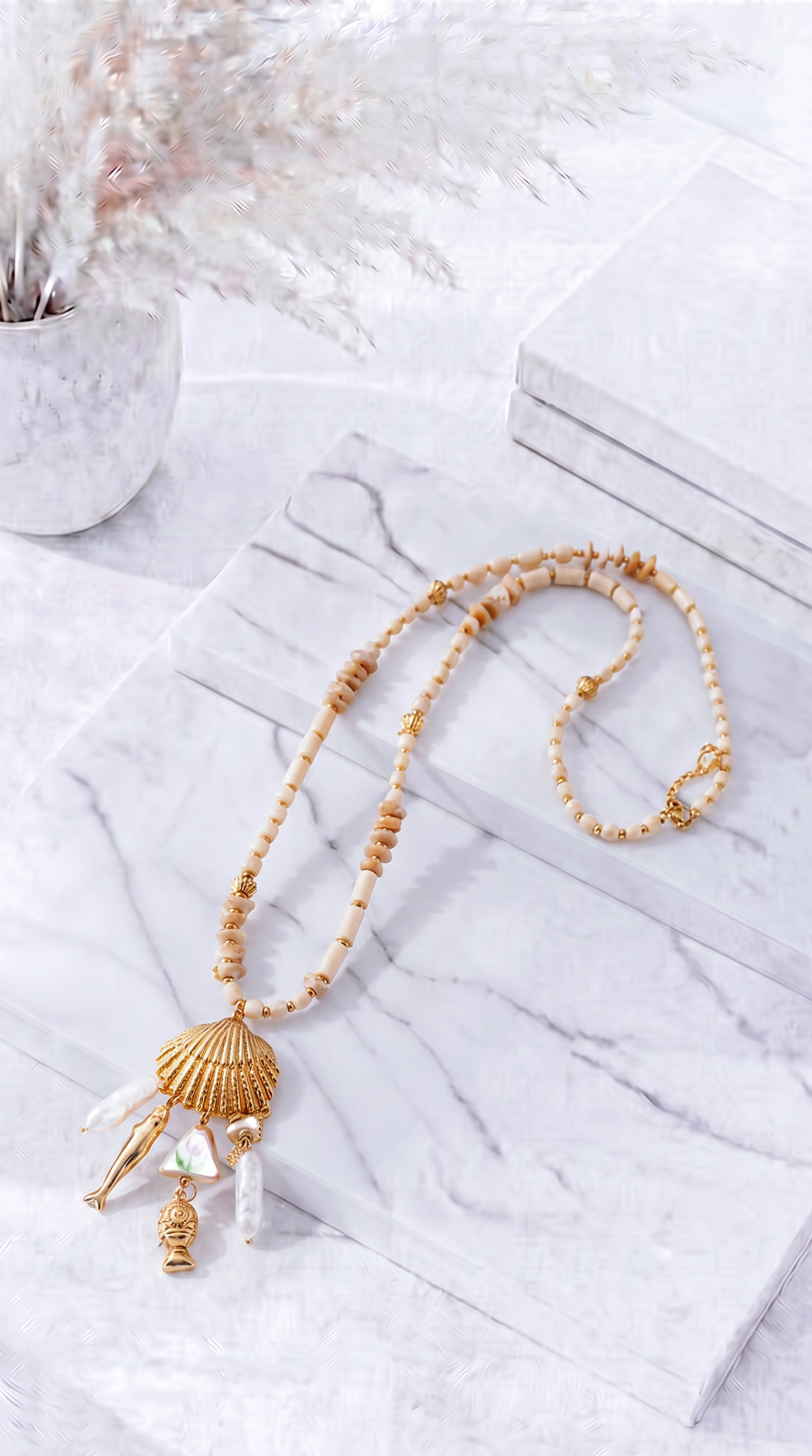 Lange Halskette Mermaid Shell