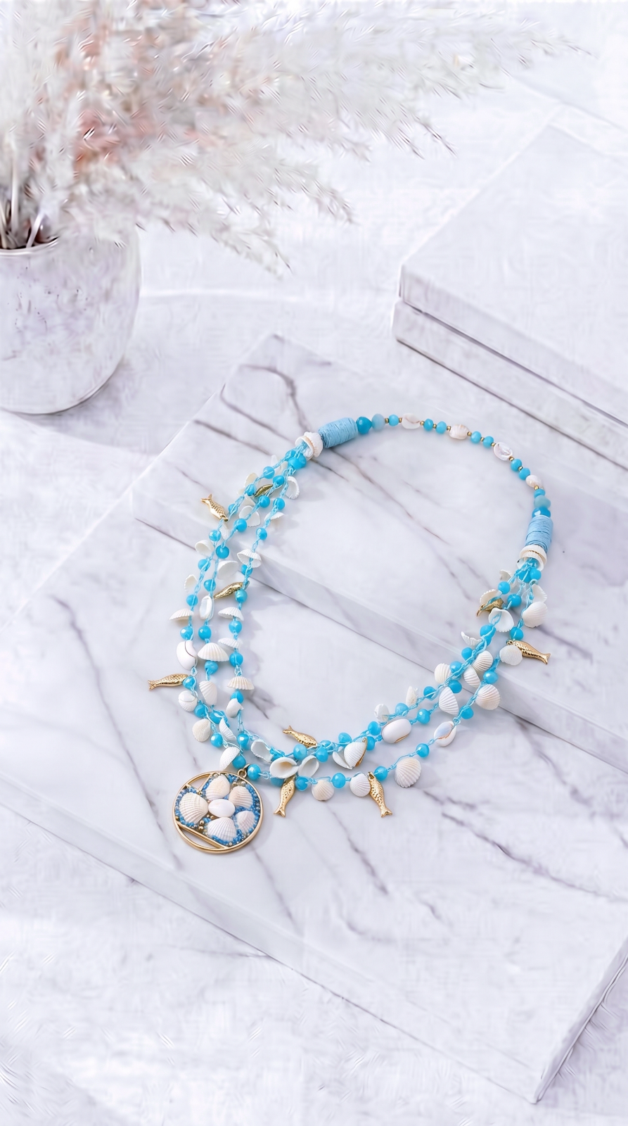 Lange Halskette Sea Harmony *Blau*