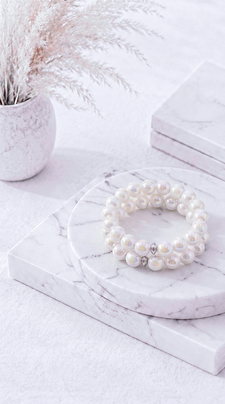 Perlenarmband Glossy Love *Weiß*
